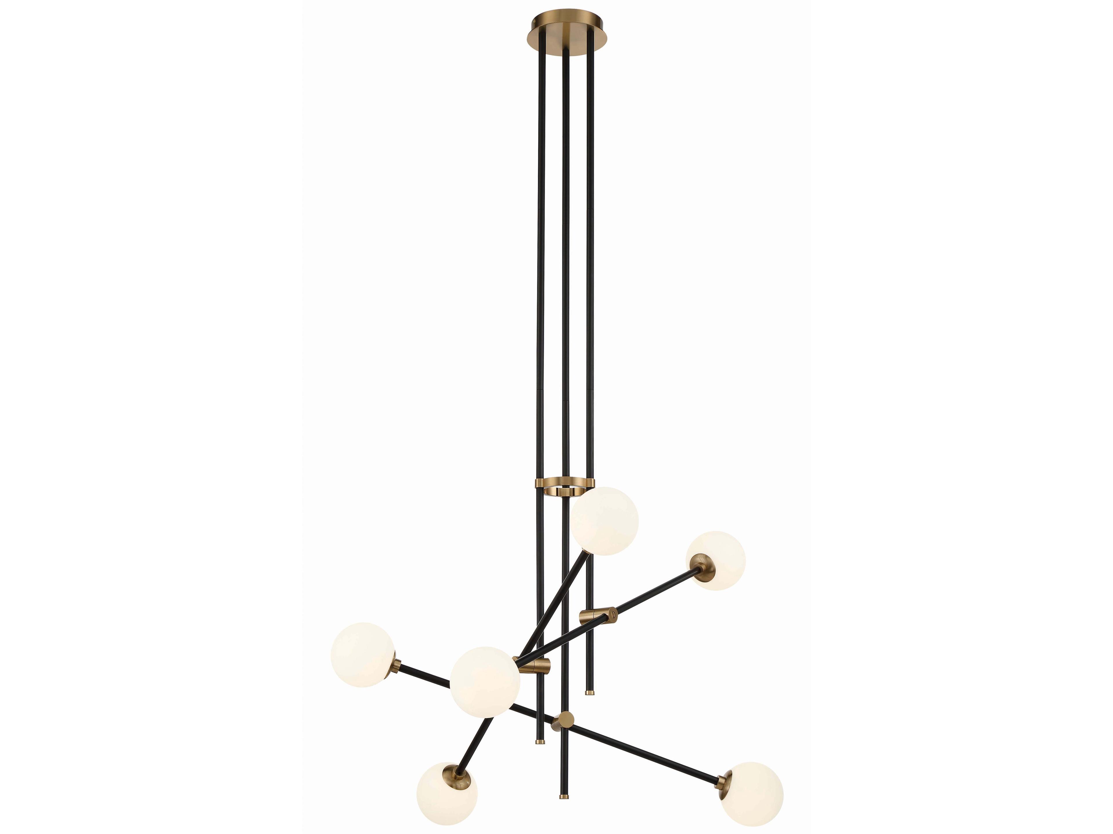 George Kovacs Cosmet 6-Light Coal Black Glass Globe Chandelier