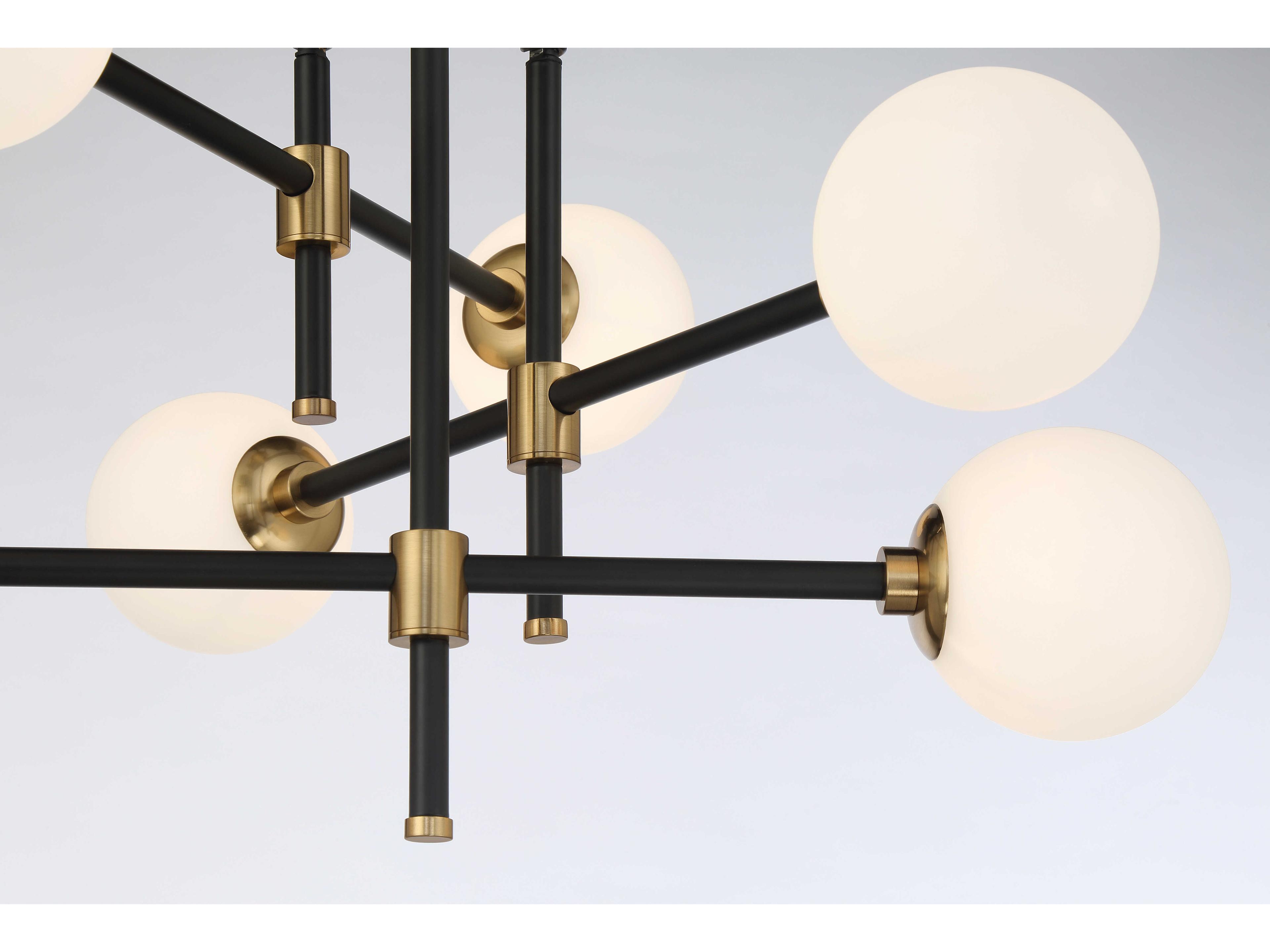 George Kovacs Cosmet 6-Light Coal Aged Brass Globe Sputnik Semi Flush Mount
