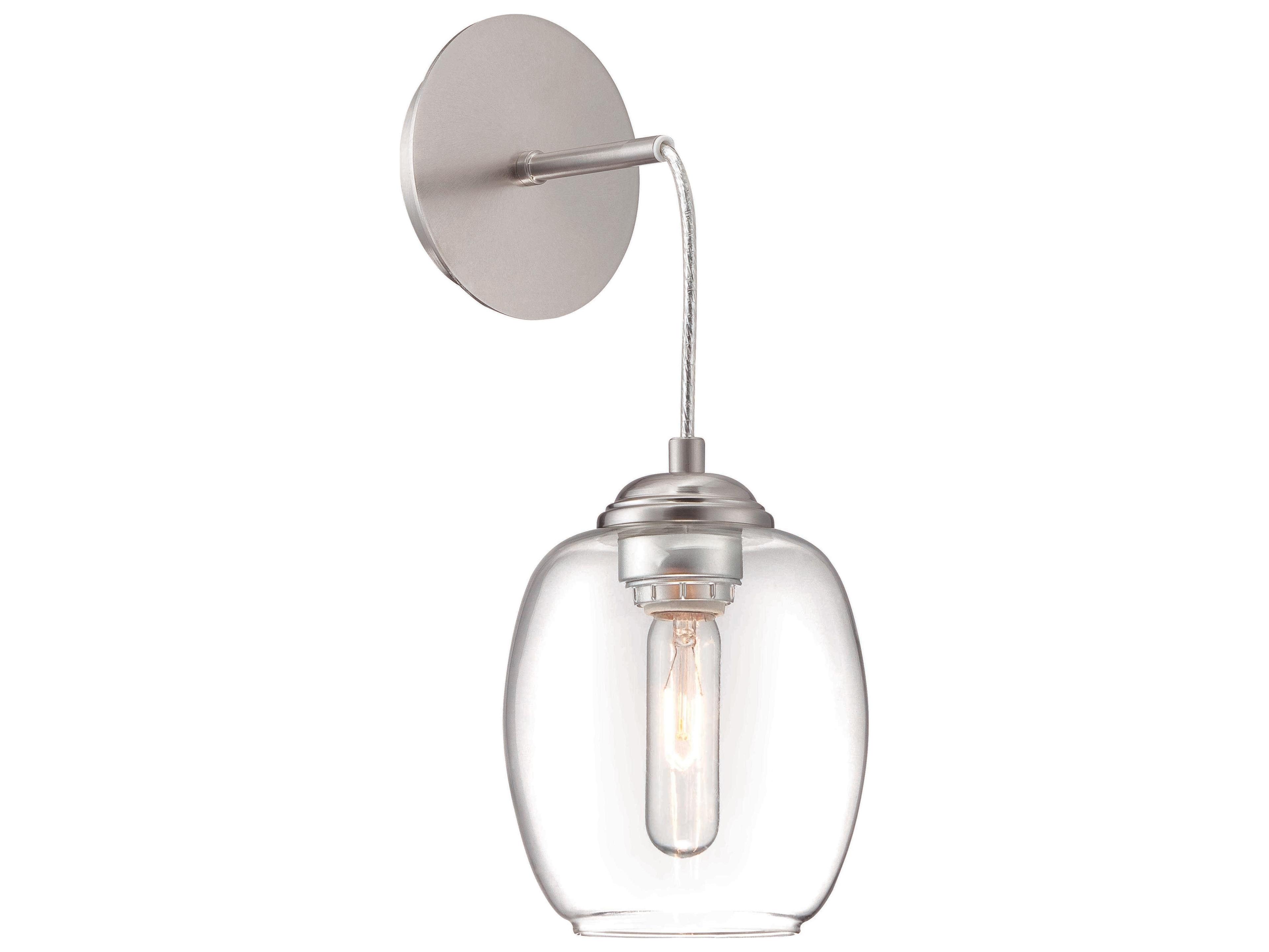 George Kovacs Bubble 1-Light Brushed Nickel Clear Glass Wall Sconce