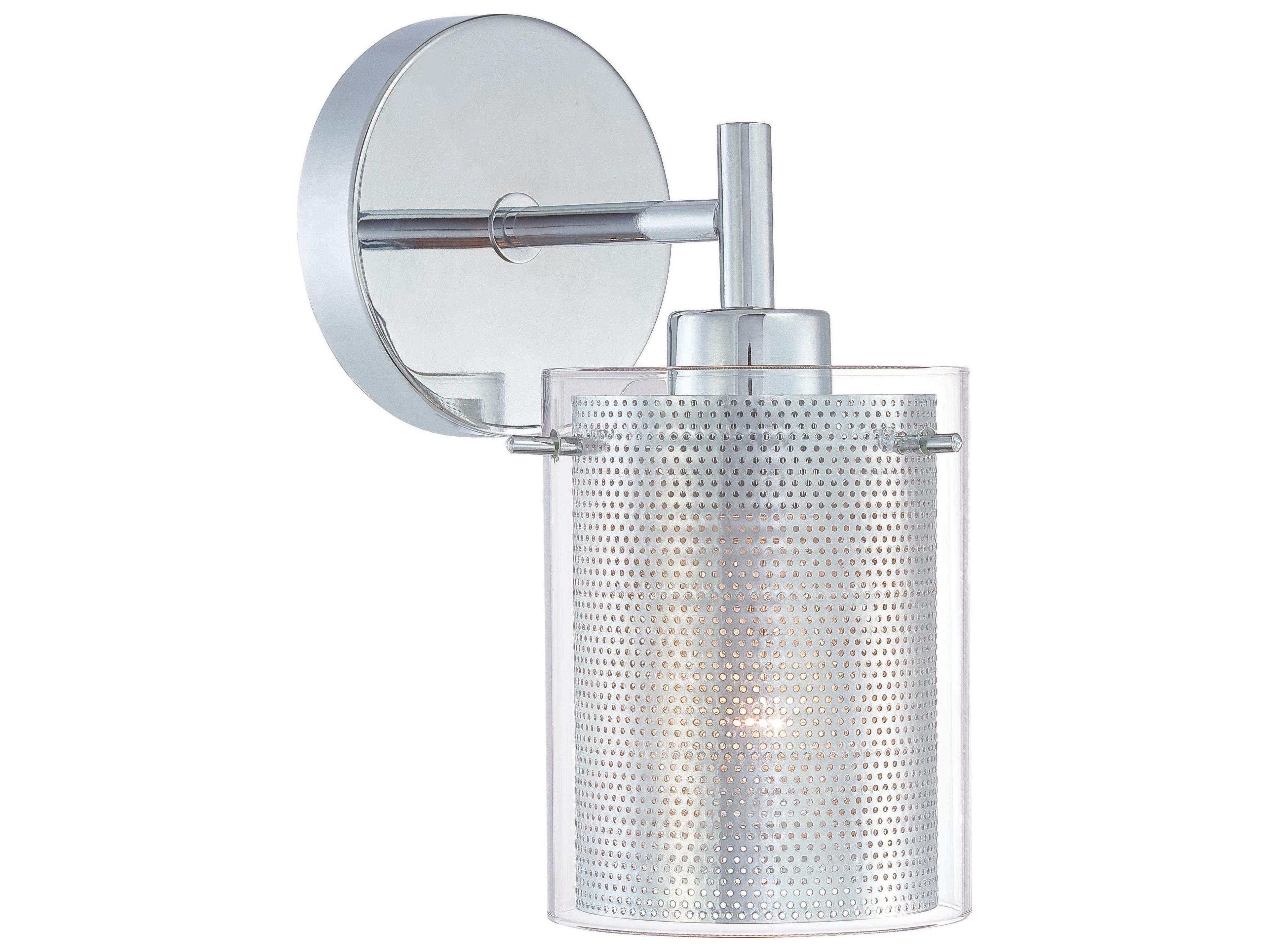 George Kovacs Grid 1-Light Chrome Glass Wall Sconce