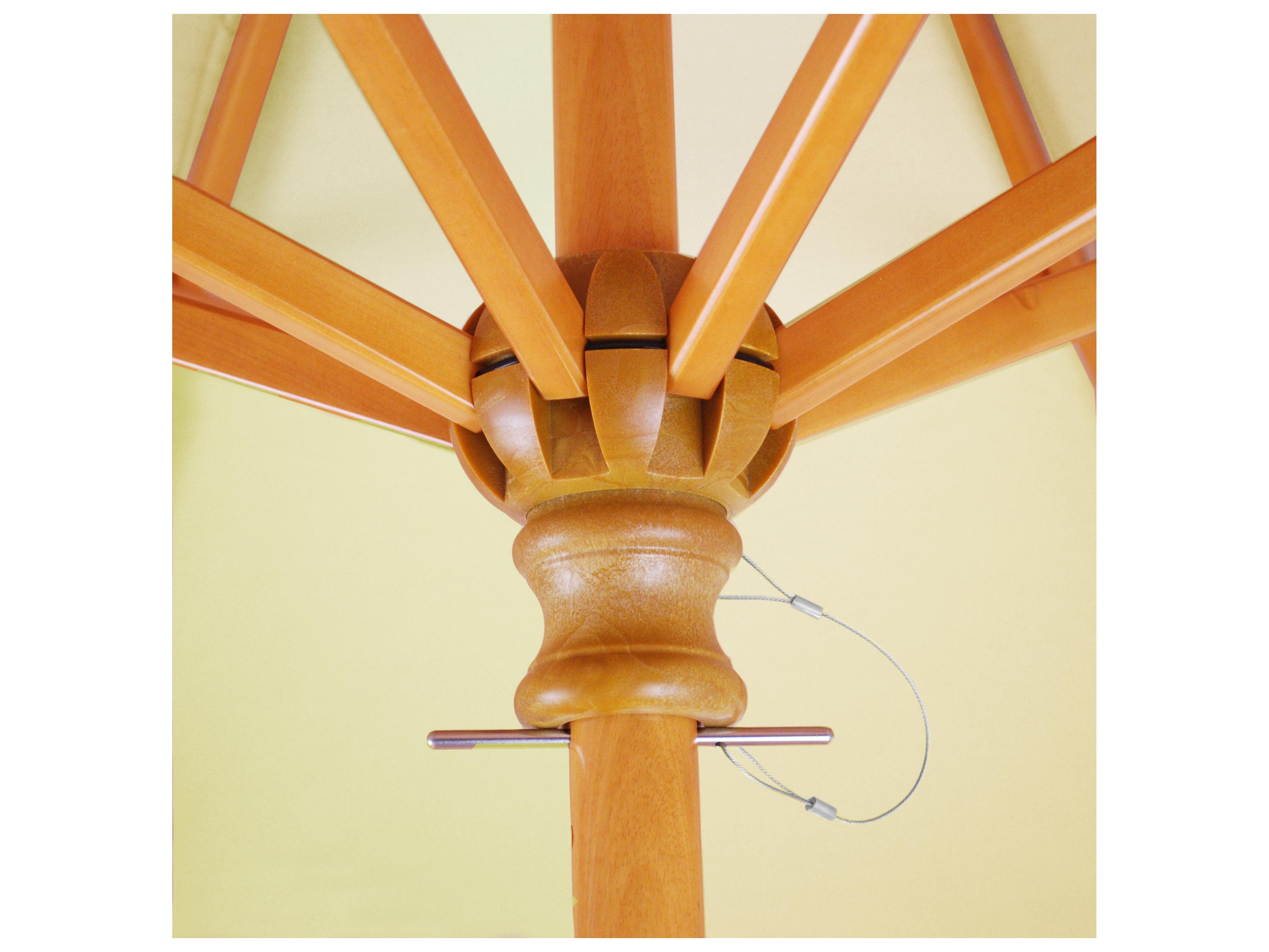 Galtech Quick Ship Wood Light 9 Foot Octagon Manual Lift Patio Umbrella