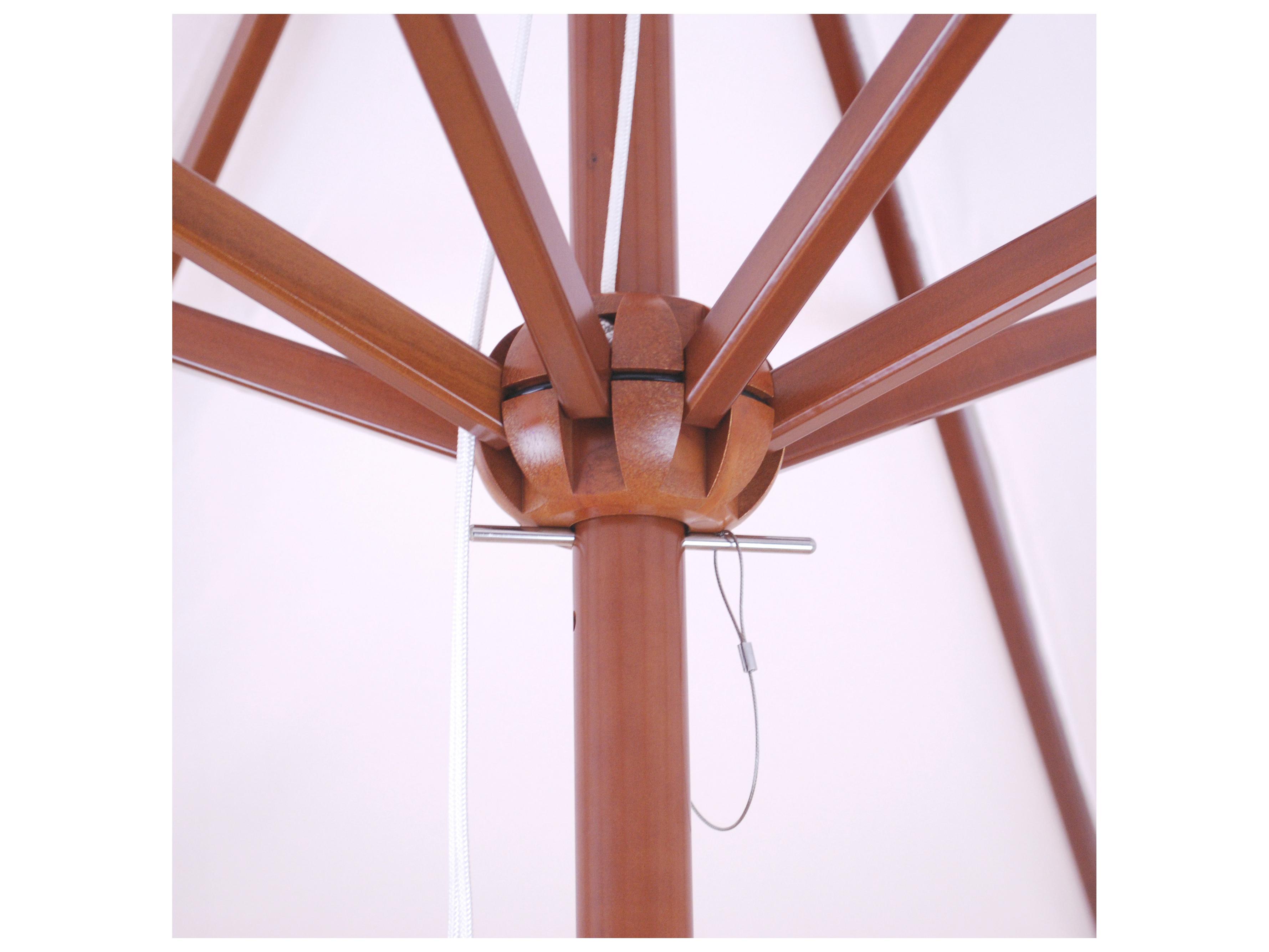 Galtech Quick Ship Wood 9 Foot Octagon Double Pulley Lift Outdoor Umbrella