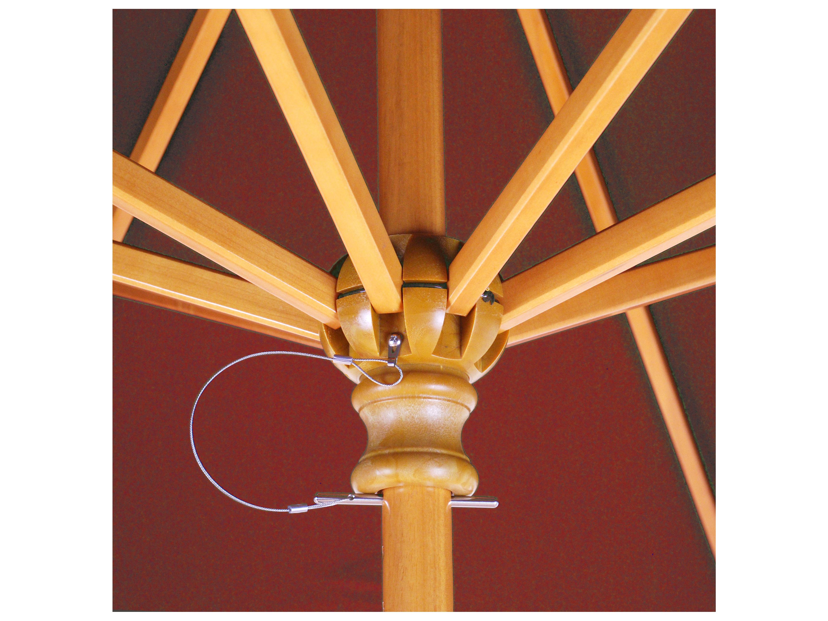 Galtech Quick Ship Wood Light 9 Foot Octagon Push Up Lift Outdoor Patio Umbrella