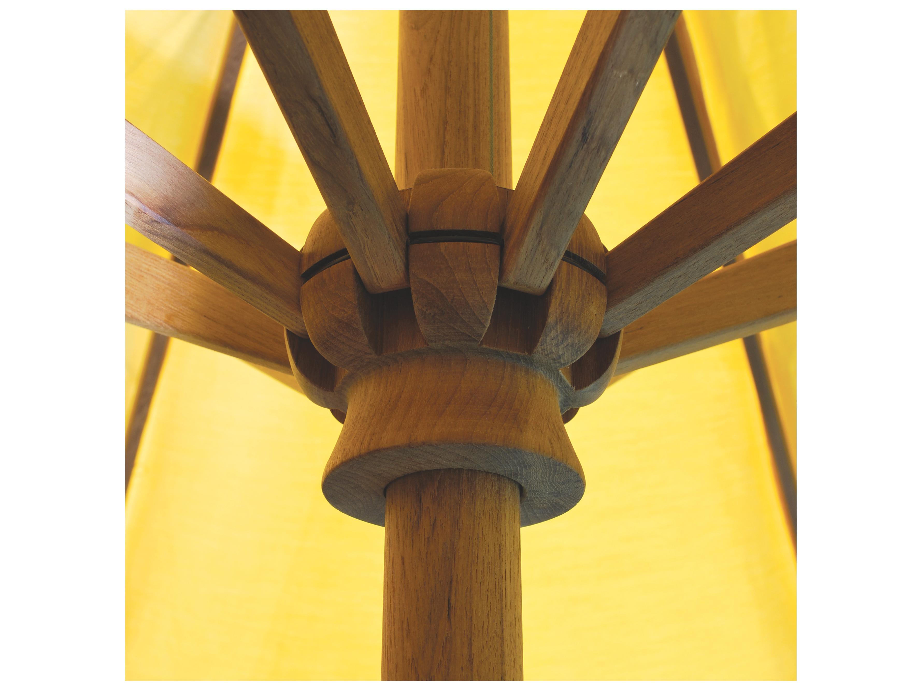 Galtech Quick Ship Teak 11 Foot Octagon Maximum Shade Crank Lift Outdoor Umbrella