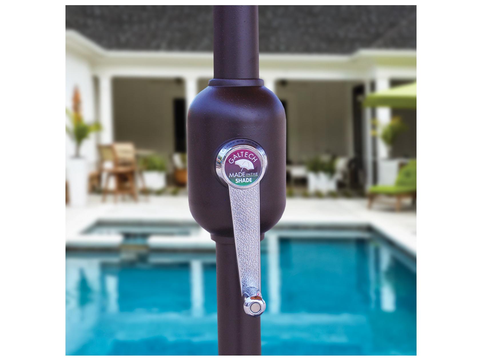 Galtech Quick Ship Aluminum 7.5 Foot Octagon Auto Tilt Crank Lift Patio Umbrella