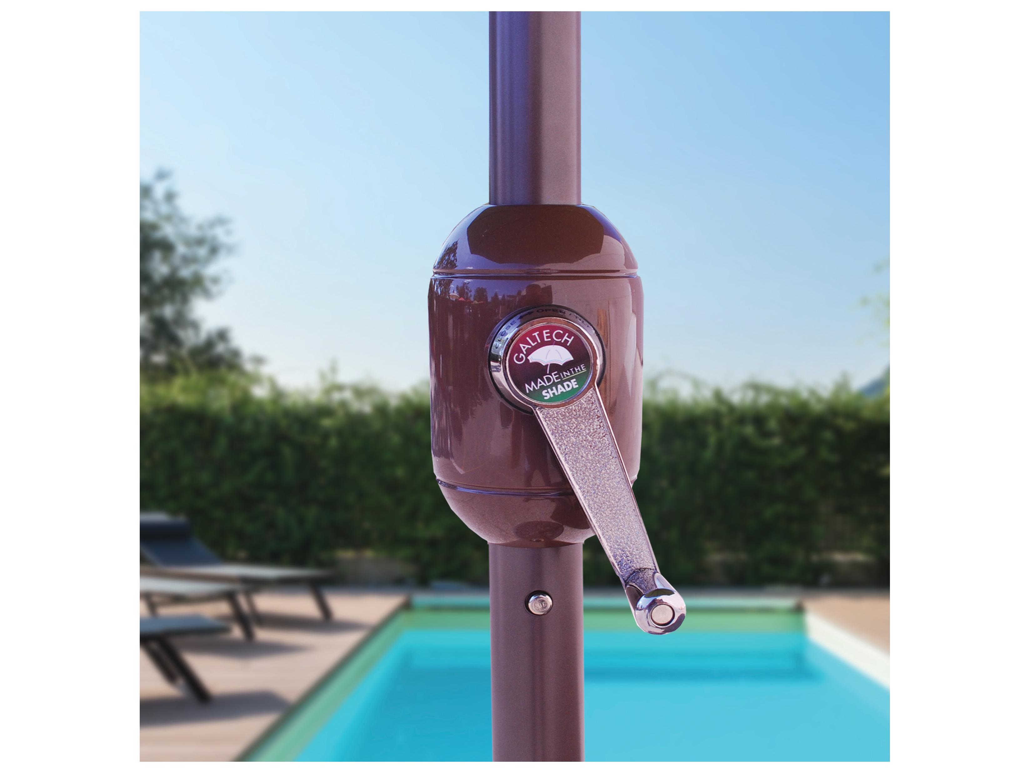 Galtech Quick Ship Aluminum 9 Foot Octagon Crank Lift Auto Tilt Patio Umbrella