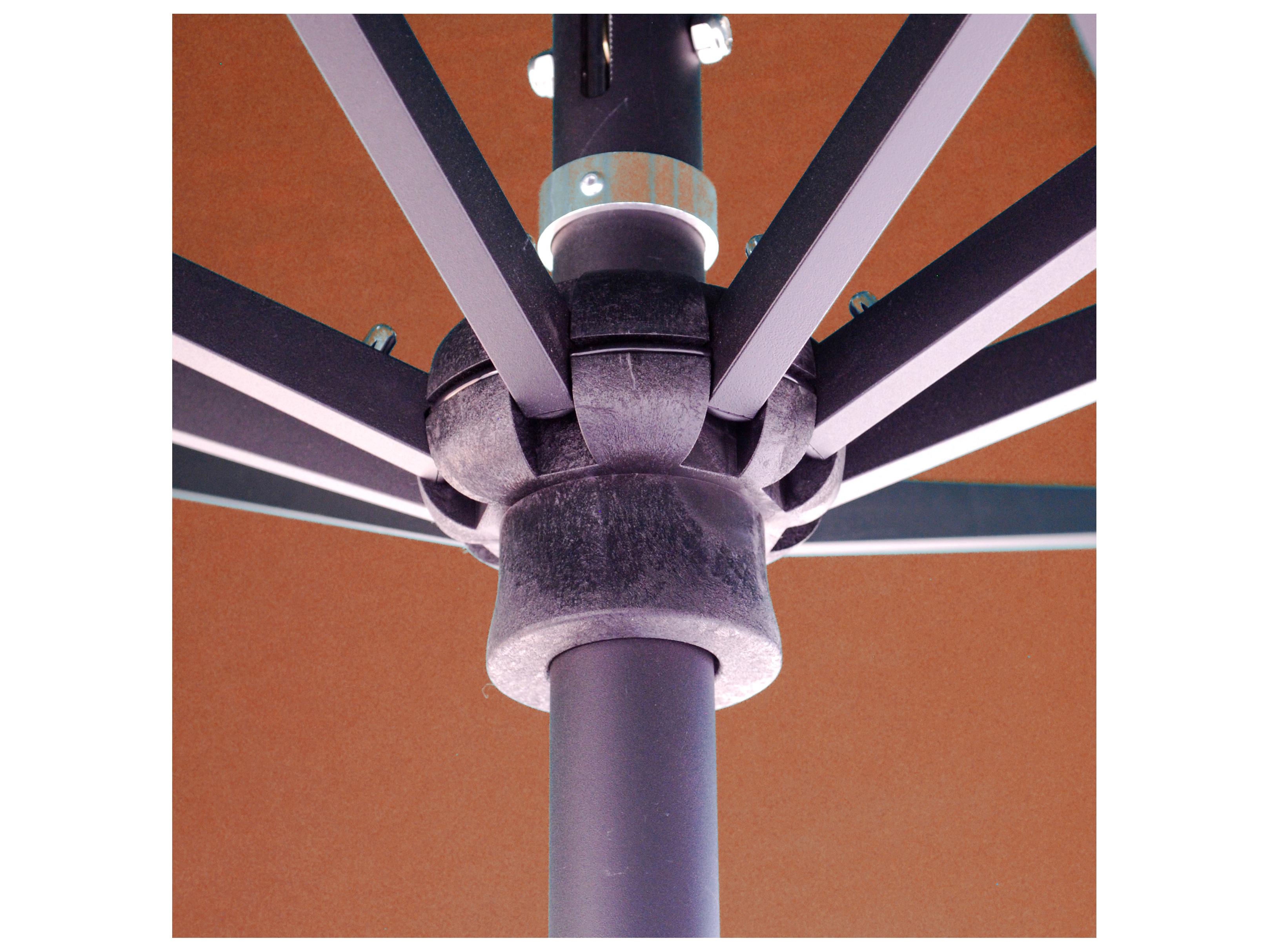 Galtech Quick Ship Aluminum 8 x 11 Foot Oval Crank Lift Auto Tilt Outdoor Umbrella