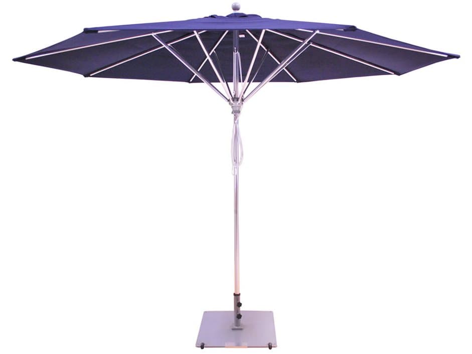 Galtech Quick Ship Commercial 11 Foot Silver Pulley Lift Outdoor Patio Umbrella