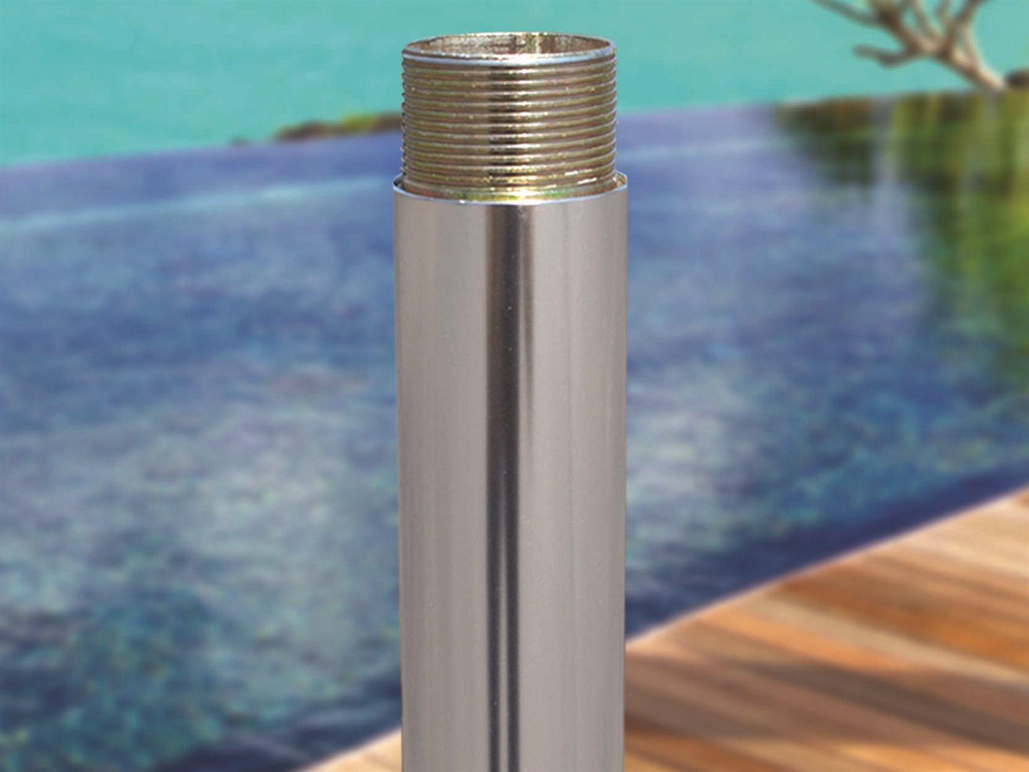 Galtech Quick Ship Commercial 11 Foot Silver Pulley Lift Outdoor Patio Umbrella