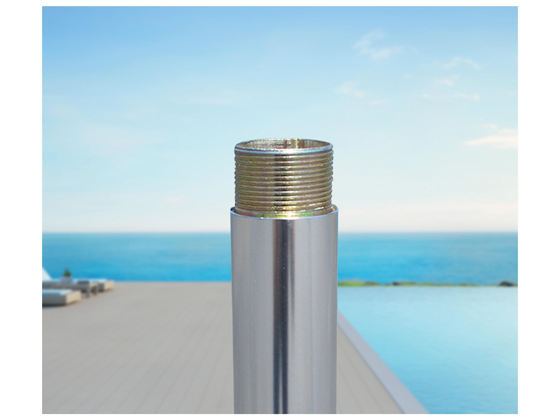 Galtech Quick Ship Commercial Aluminum Silver 10 Foot Square Pulley Lift Patio Umbrella