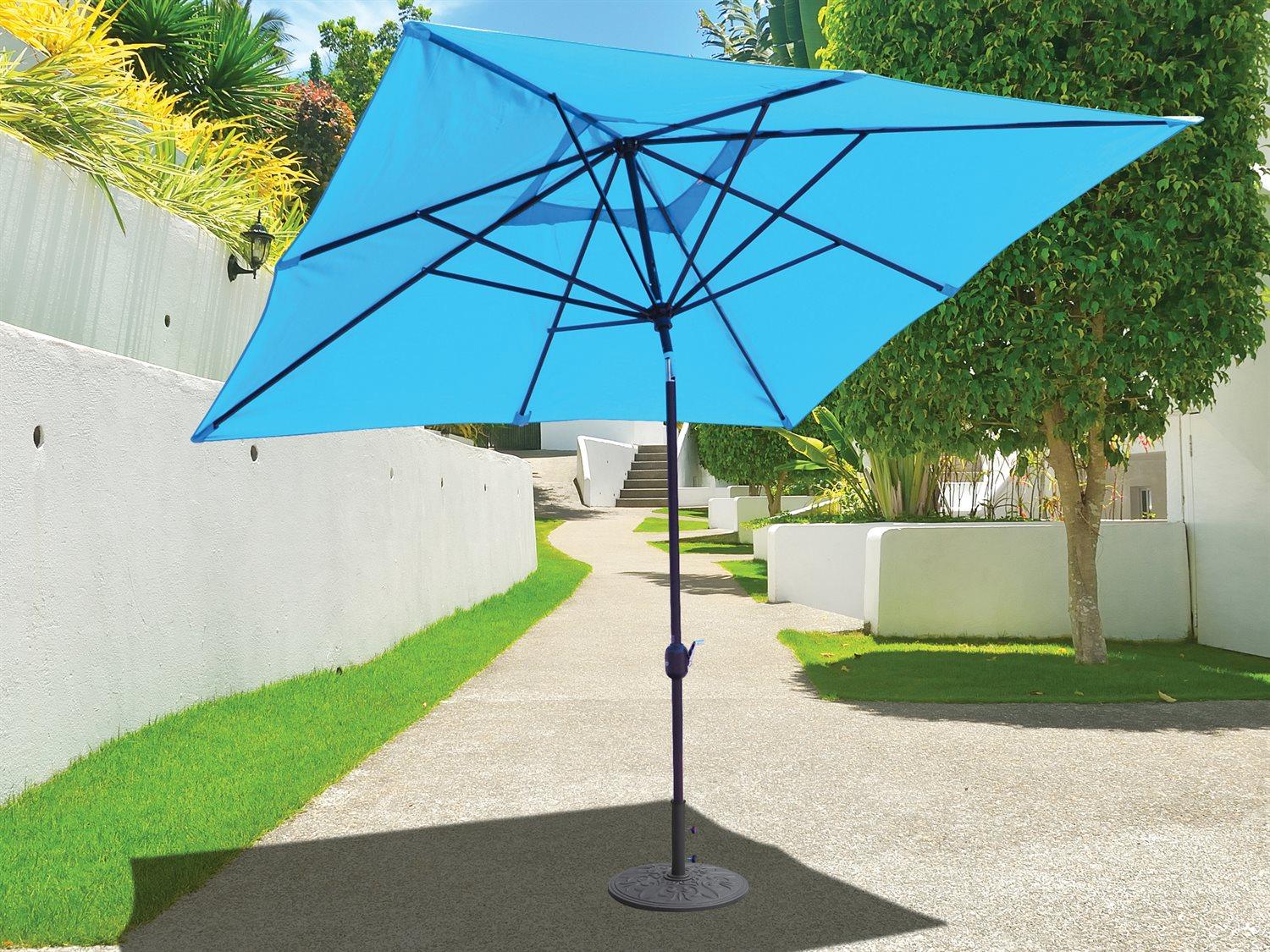 Galtech Quick Ship Aluminum 10 Foot Auto Tilt Crank Lift Outdoor Umbrella