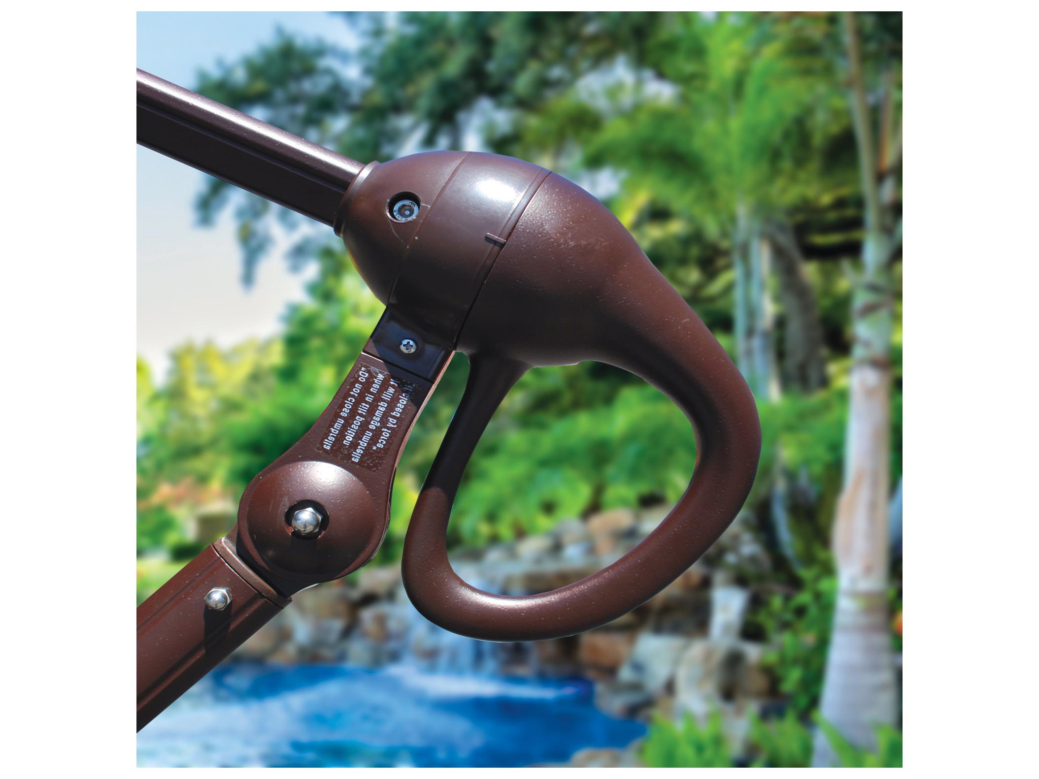 Galtech Quick Ship Cantilever Aluminum 11 Foot Octagon Easy Lift Offset Outdoor Patio Umbrella