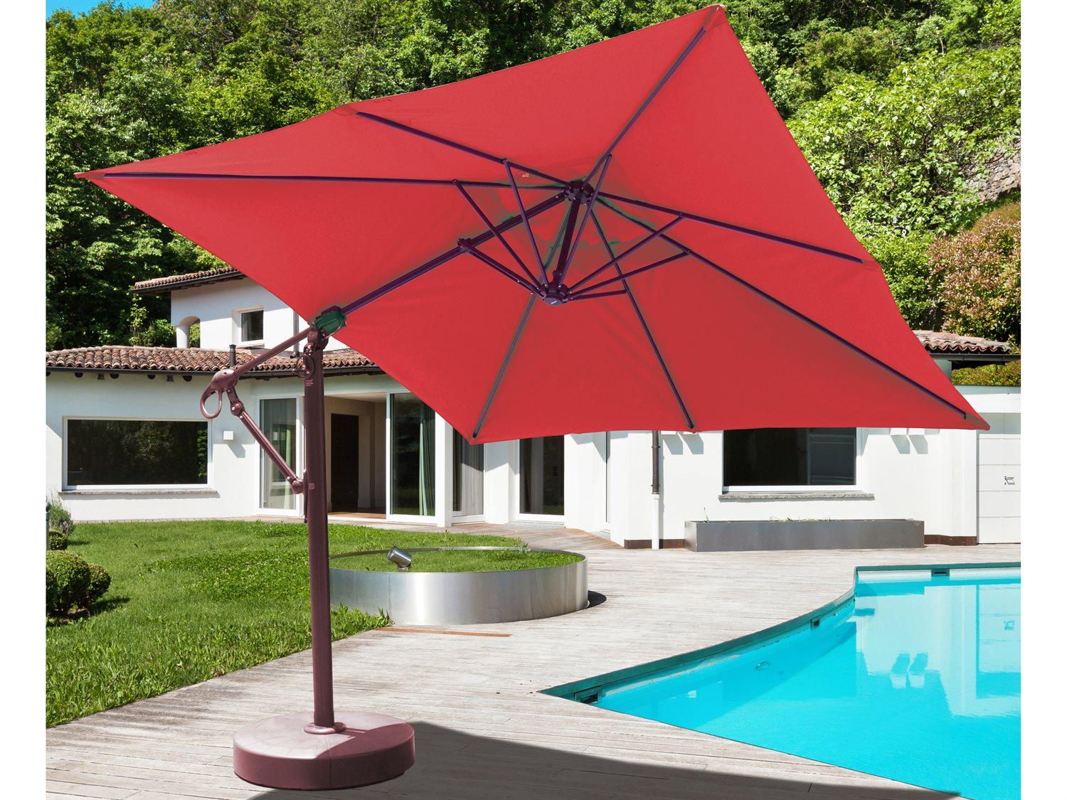 Galtech Quick Ship Cantilever Aluminum 10 x 10 Foot Square Easy Lift Patio Umbrella