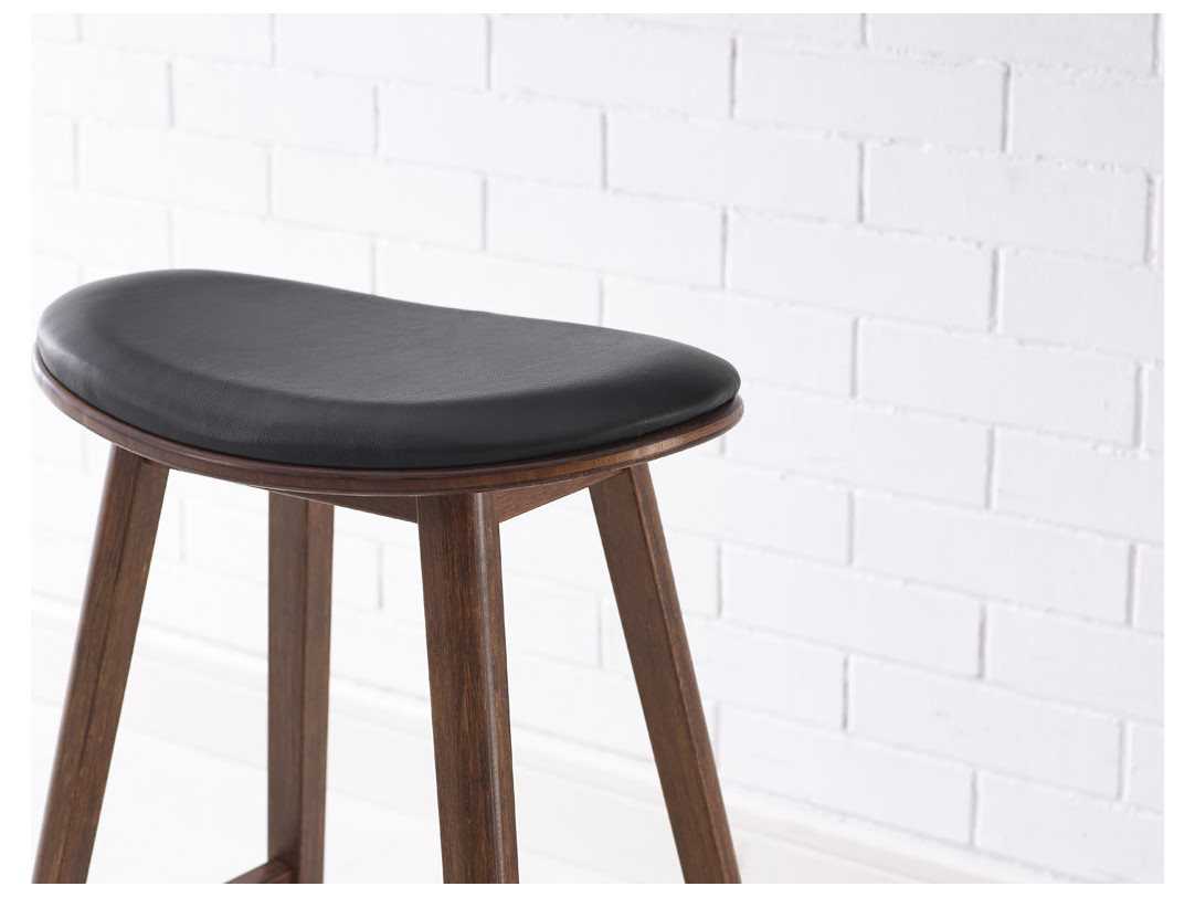 Greenington Exotic Leather Bamboo Wood Counter Stool