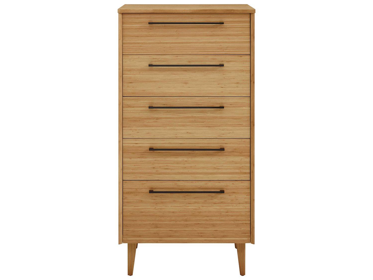 Greenington Sienna 5-Drawers Caramelized Brown Bamboo Wood Accent Chest