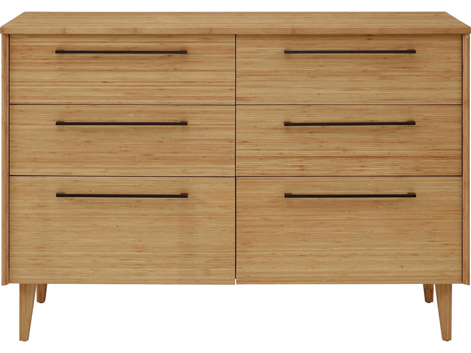 Greenington Sienna 6-Drawers Brown Bamboo Wood Double Dresser