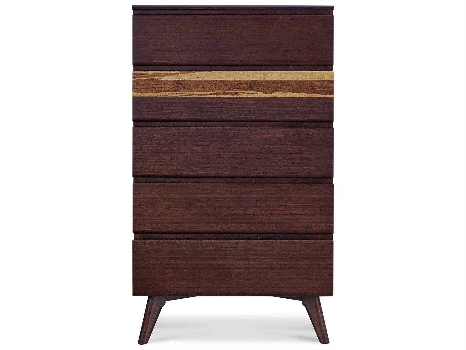 Greenington Azara 5-Drawers Sable Brown Bamboo Wood Accent Chest