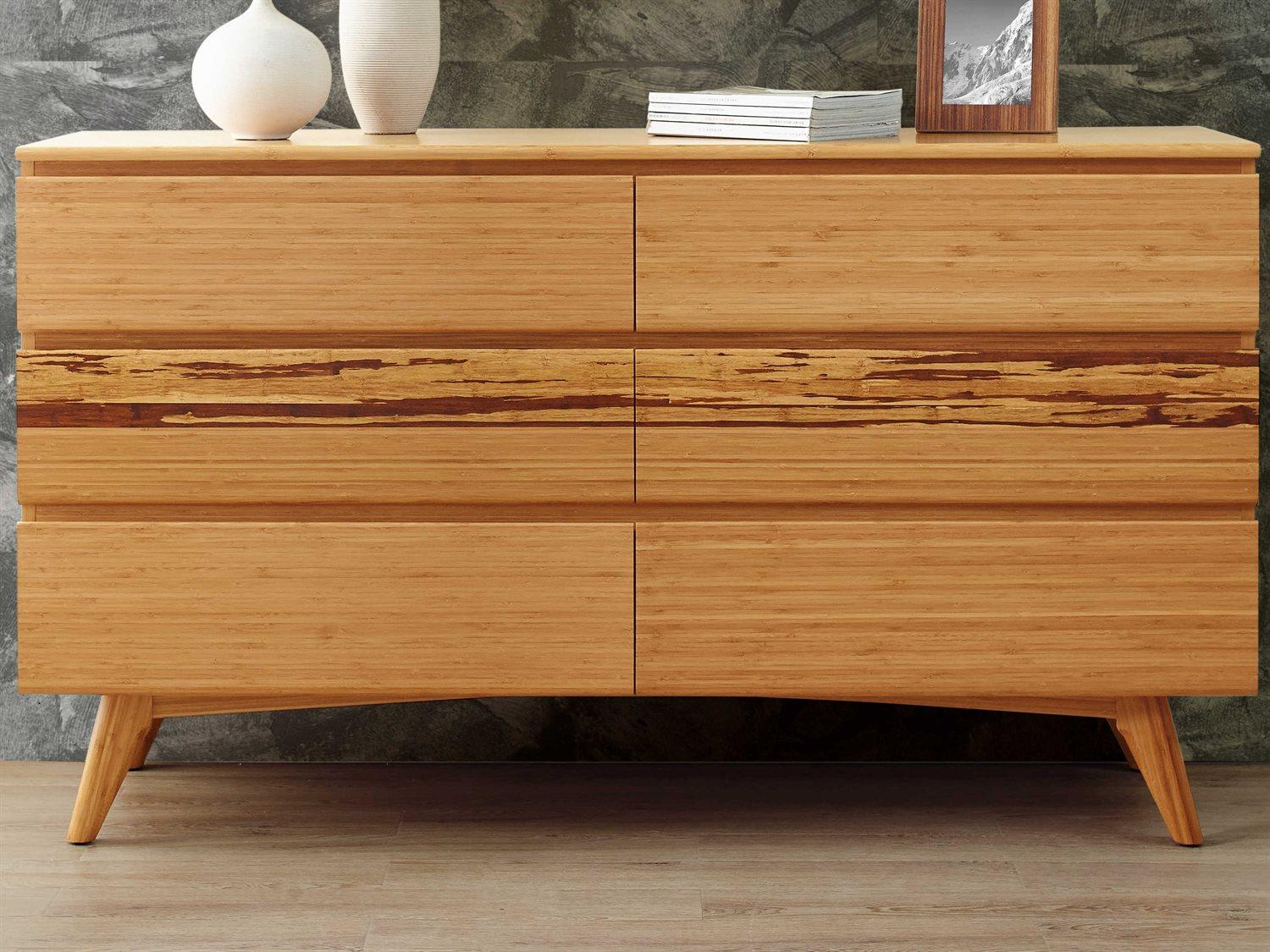 Greenington Azara 6-Drawers Brown Bamboo Wood Double Dresser