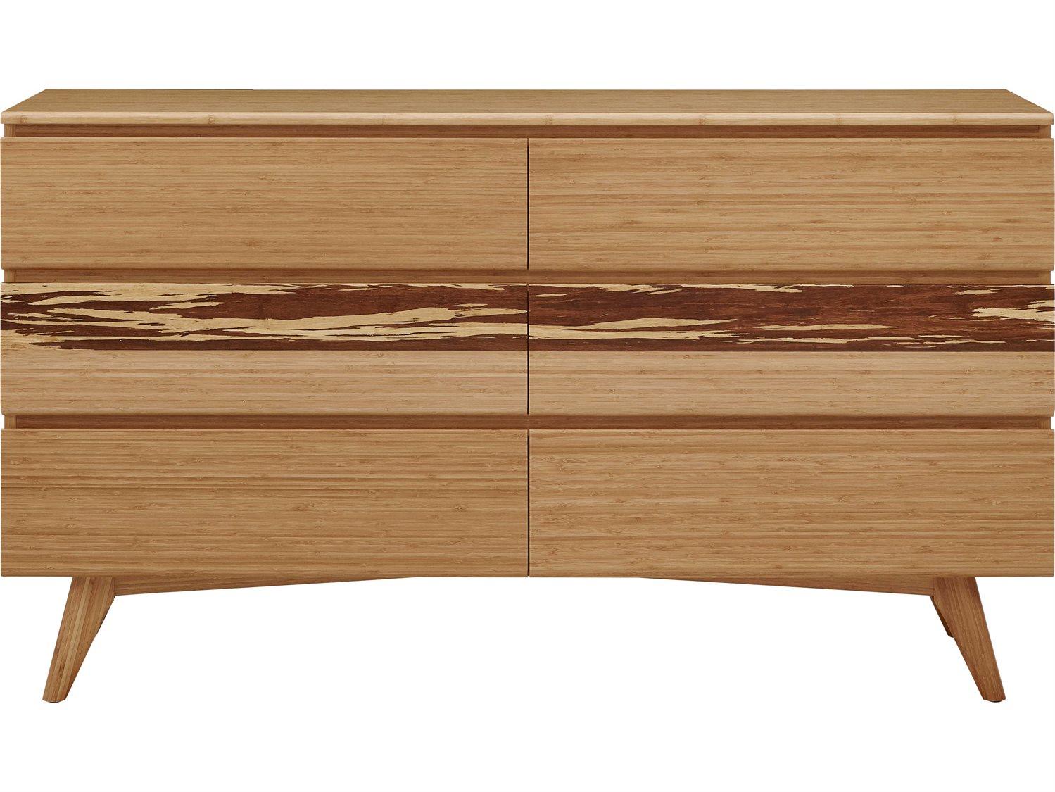 Greenington Azara 6-Drawers Brown Bamboo Wood Double Dresser