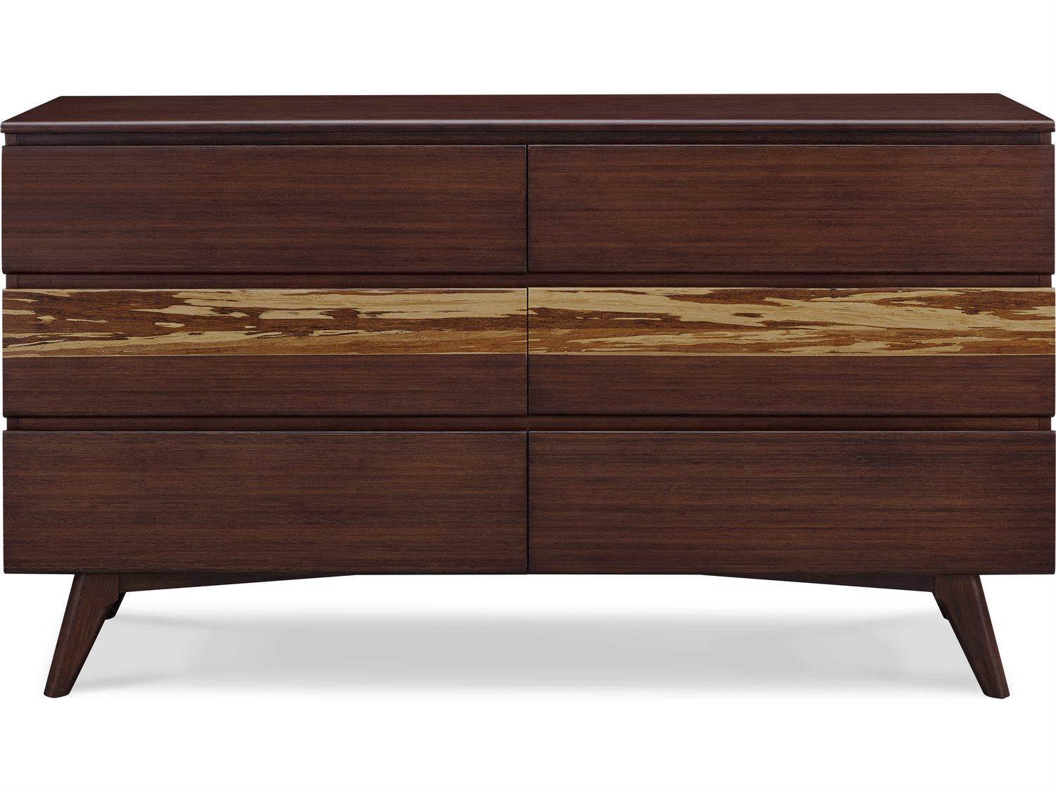 Greenington Azara 6-Drawers Brown Bamboo Wood Double Dresser