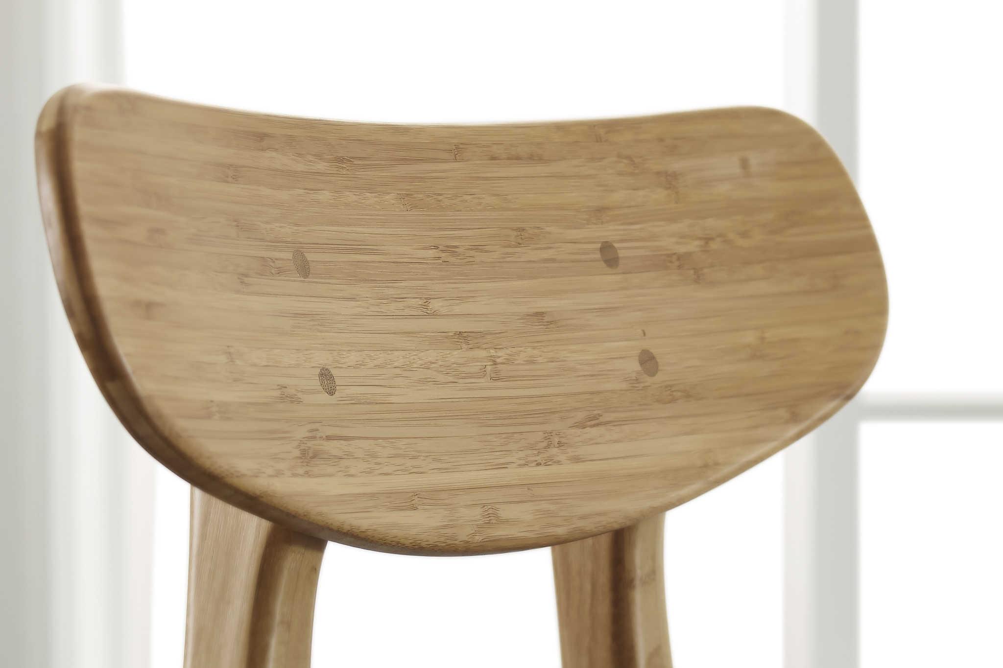 Greenington Cassia Leather Bamboo Wood Brown Upholstered Side Dining Chair