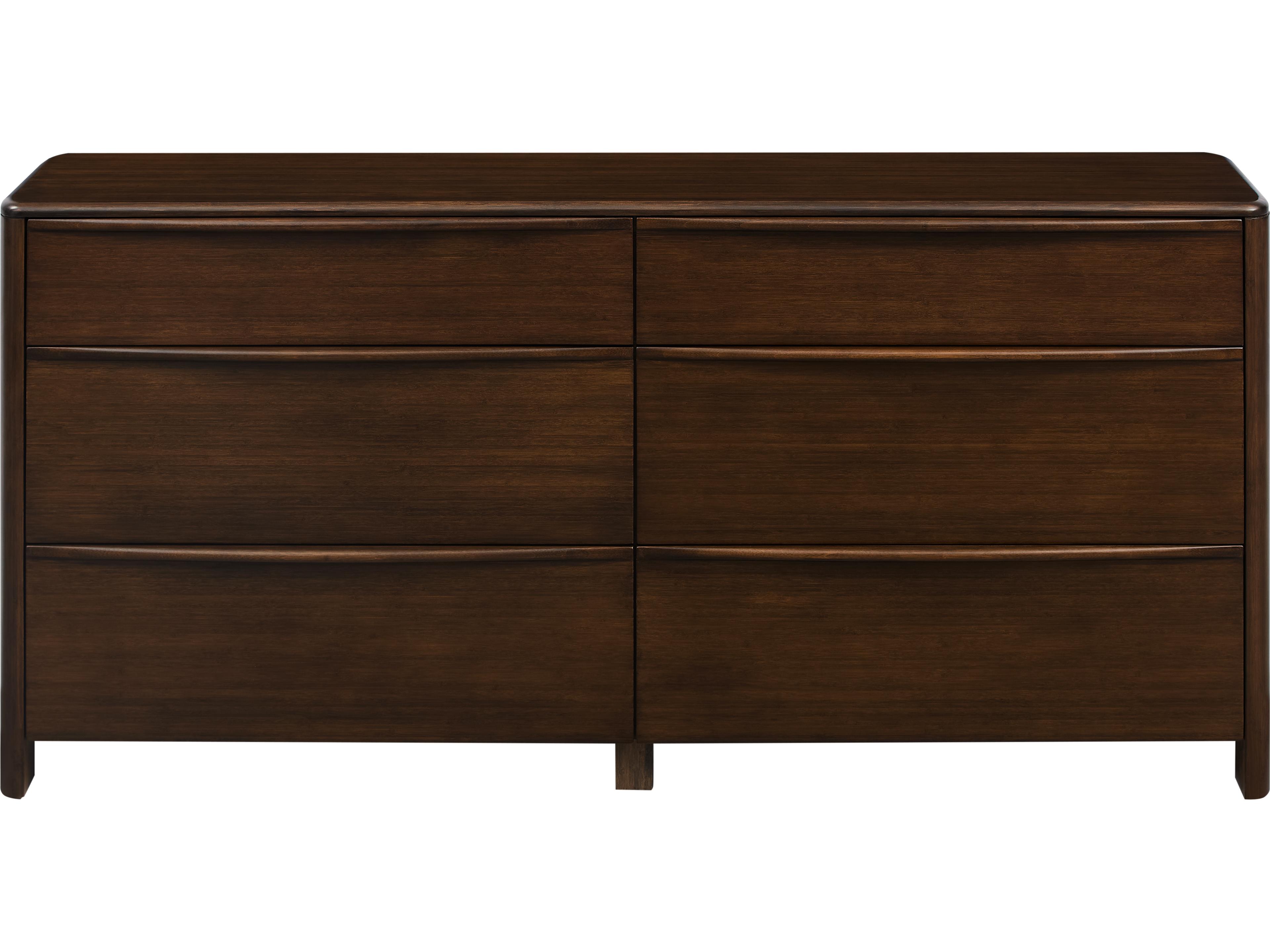 Greenington Catalina 6-Drawers Brown Bamboo Wood Double Dresser