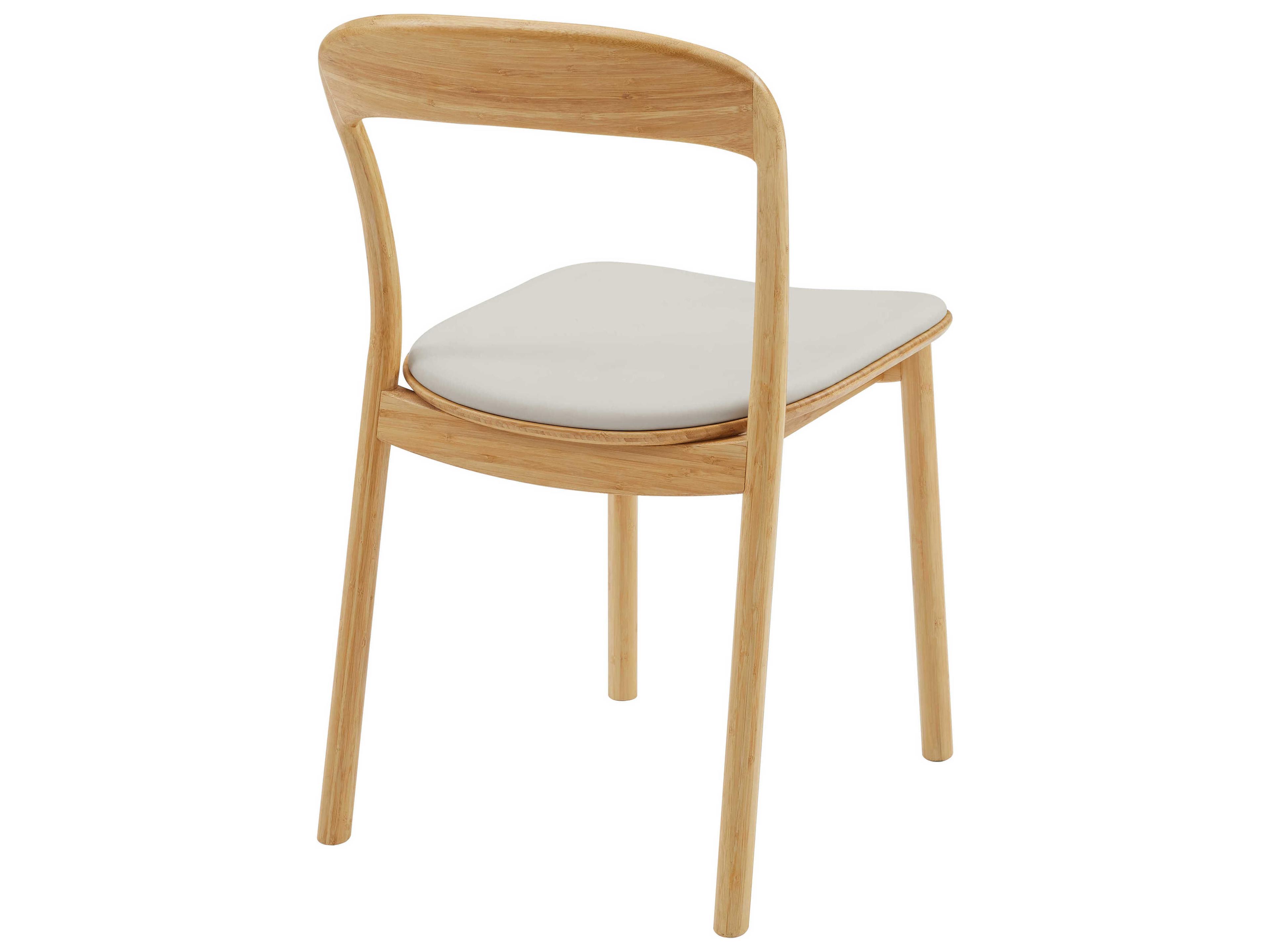 Greenington Hanna Bamboo Wood Brown Upholstered Side Dining Chair