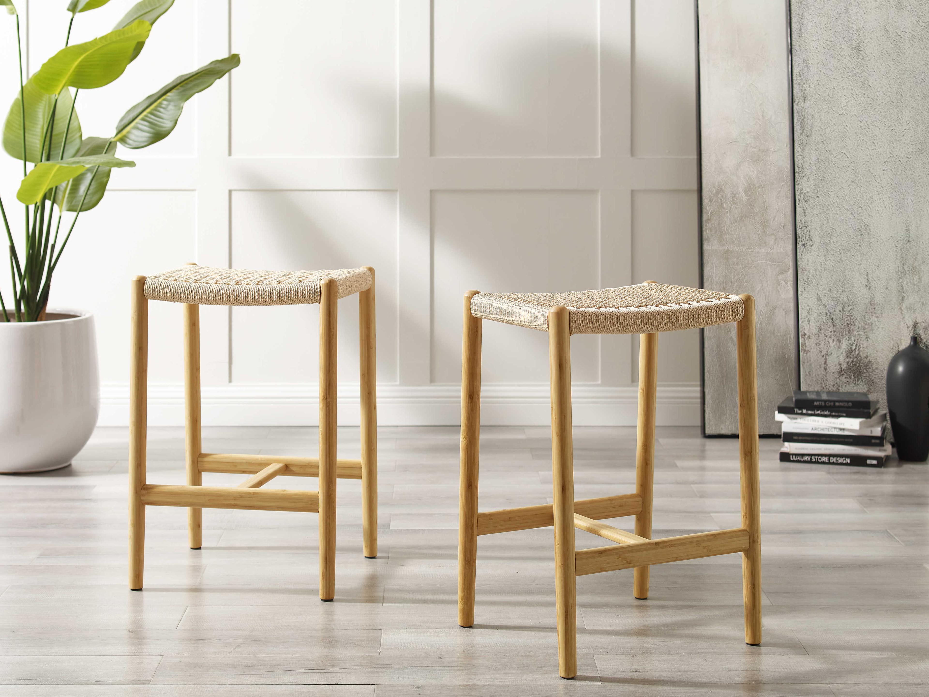 Greenington Leif Recliner Bamboo Wood Wheat Counter Stool