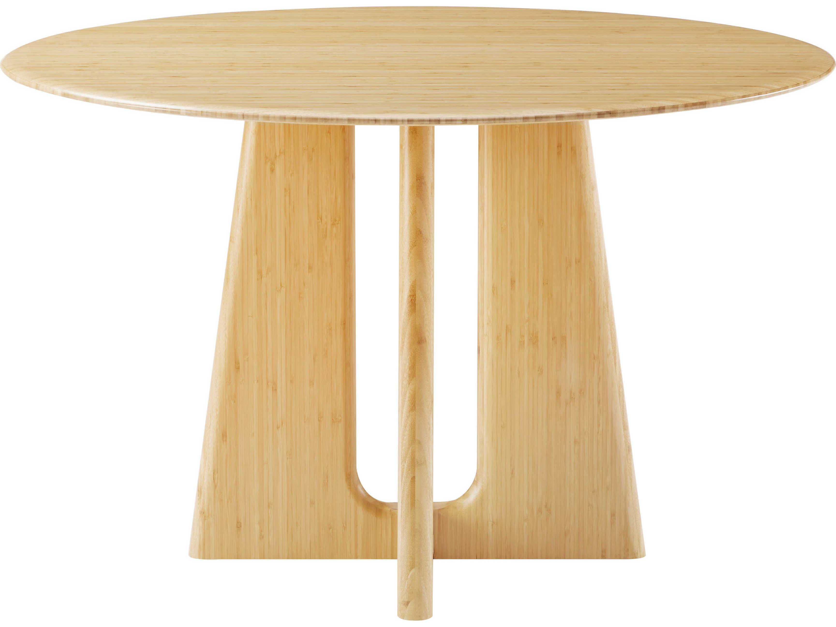 Greenington Luna Round Bamboo Wheat Dining Table