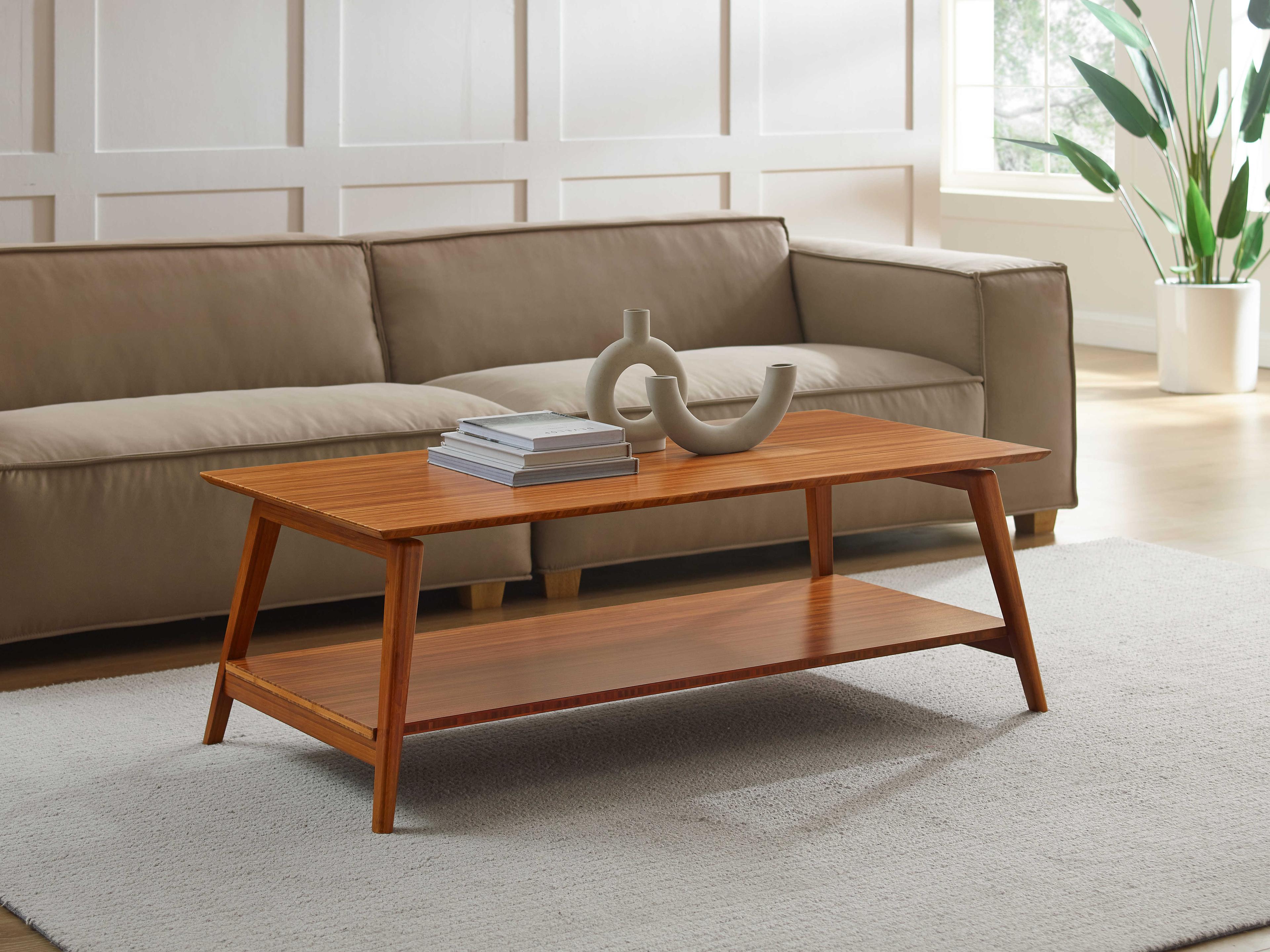 Greenington Antares Rectangular Bamboo Amber Coffee Table