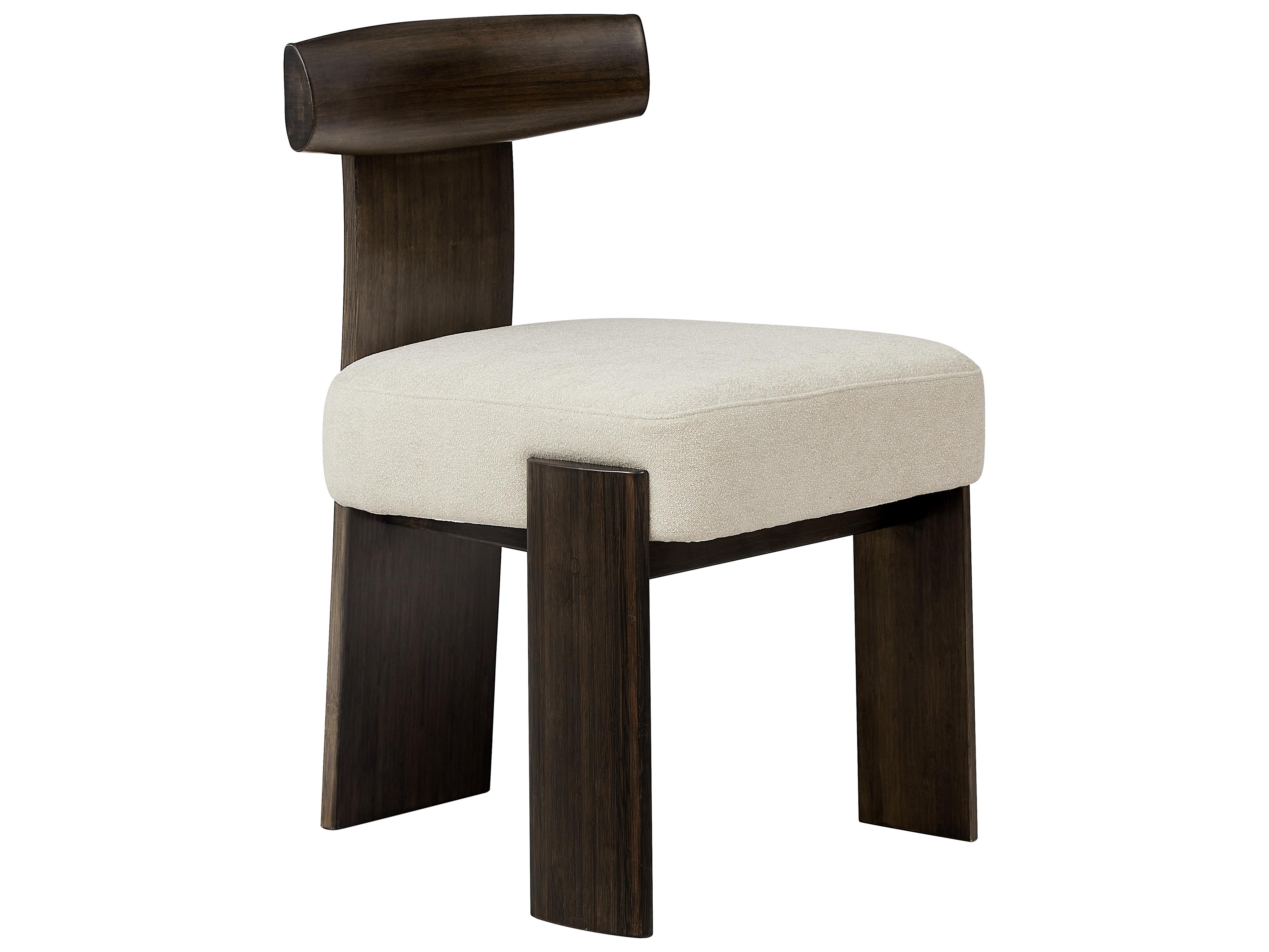 Greenington Aria Bamboo Wood Black Upholstered Armless Dining Chair Set of 2