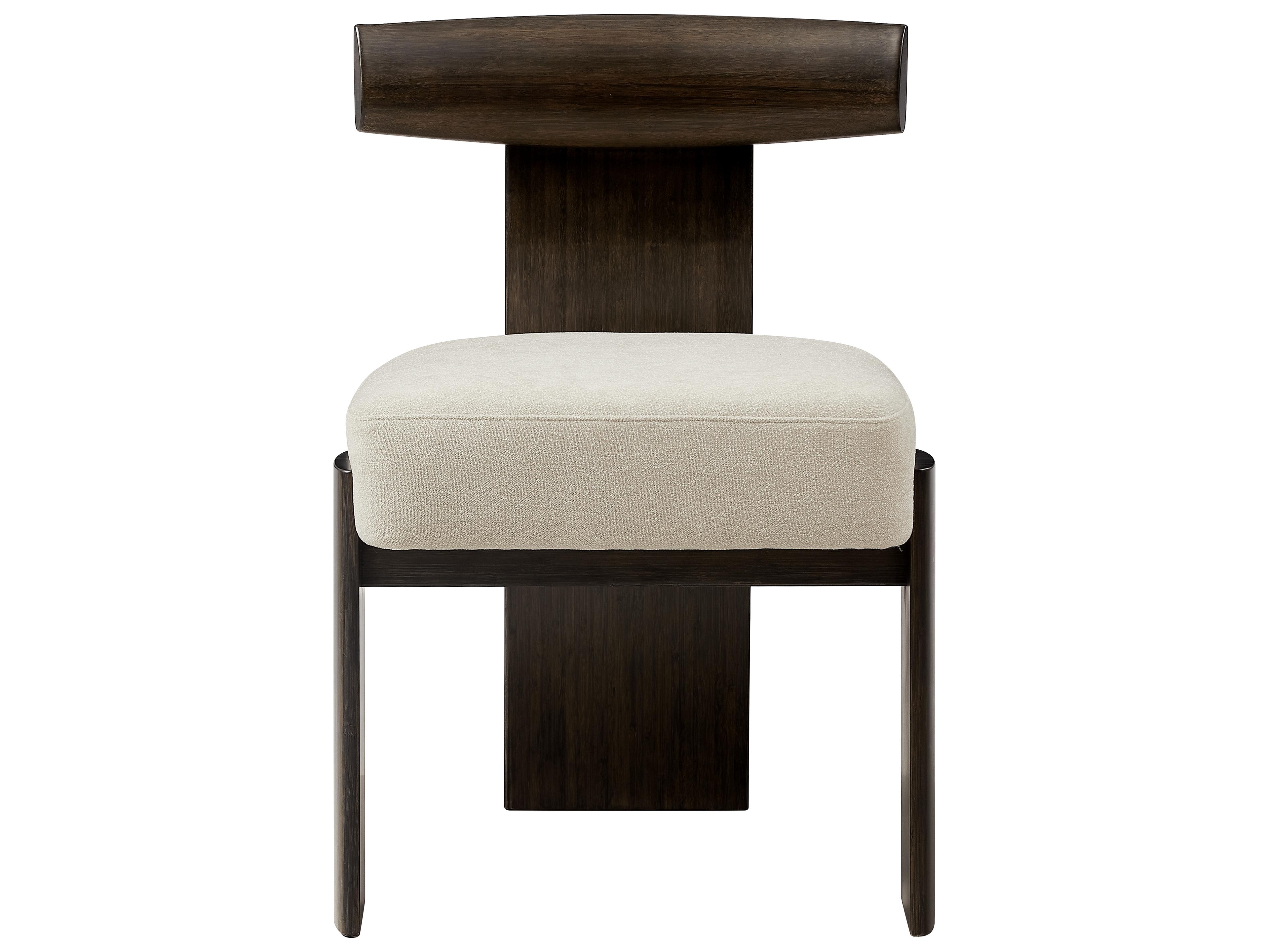 Greenington Aria Bamboo Wood Black Upholstered Armless Dining Chair Set of 2