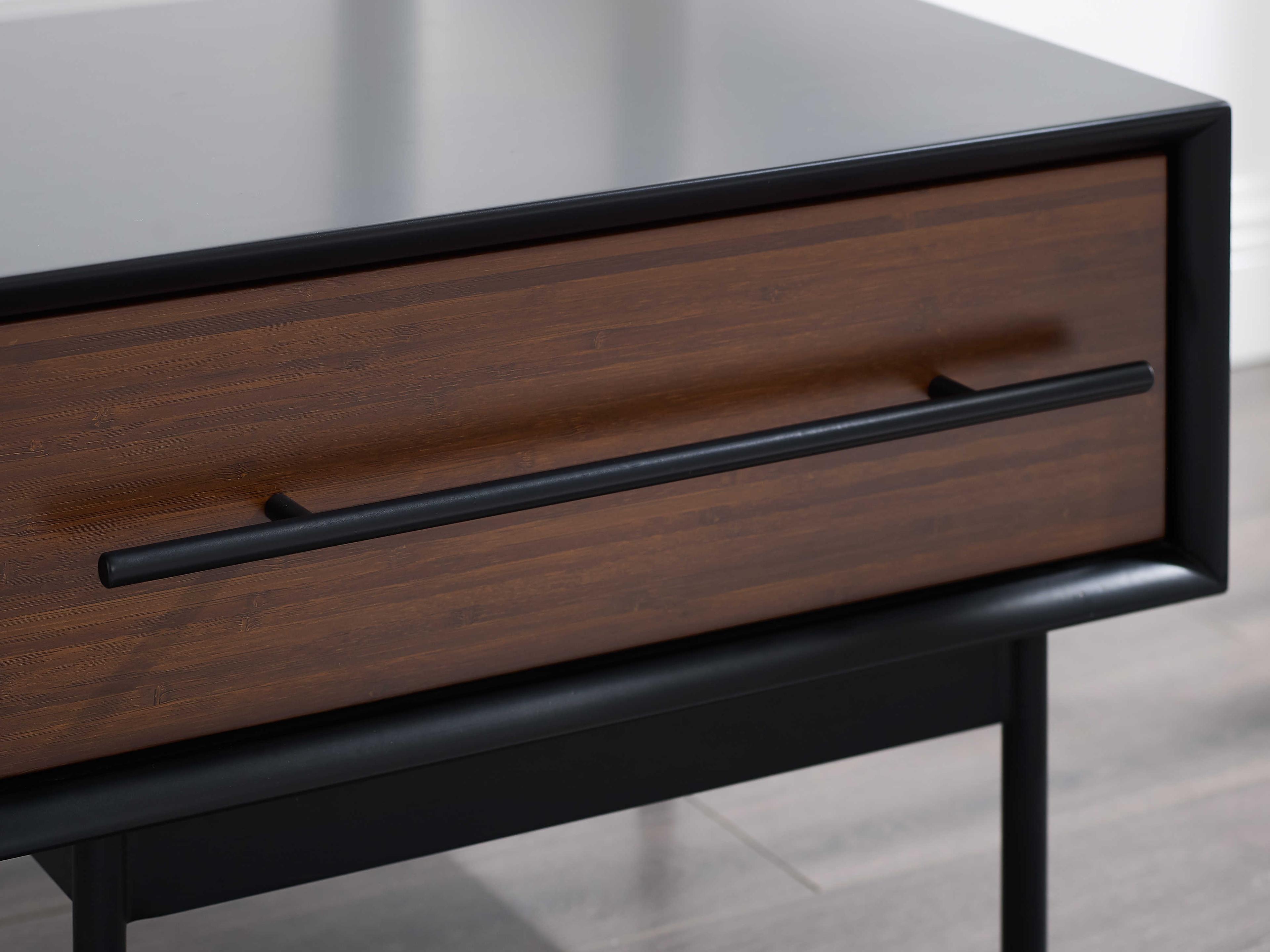 Greenington Park Avenue 1-Drawer Black Bamboo Wood Chest Nightstand