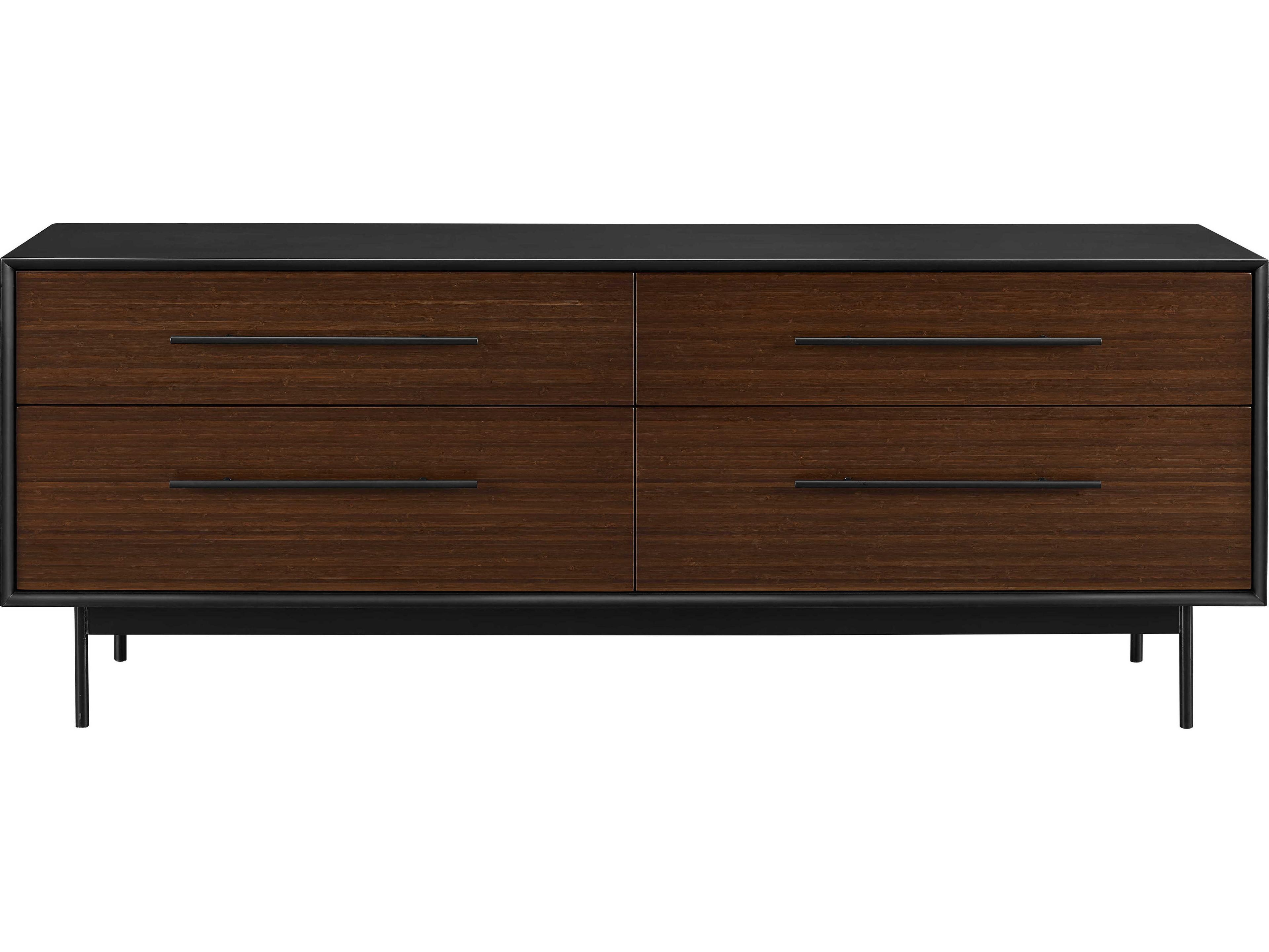 Greenington Park Avenue 4-Drawers Black Bamboo Wood Double Dresser