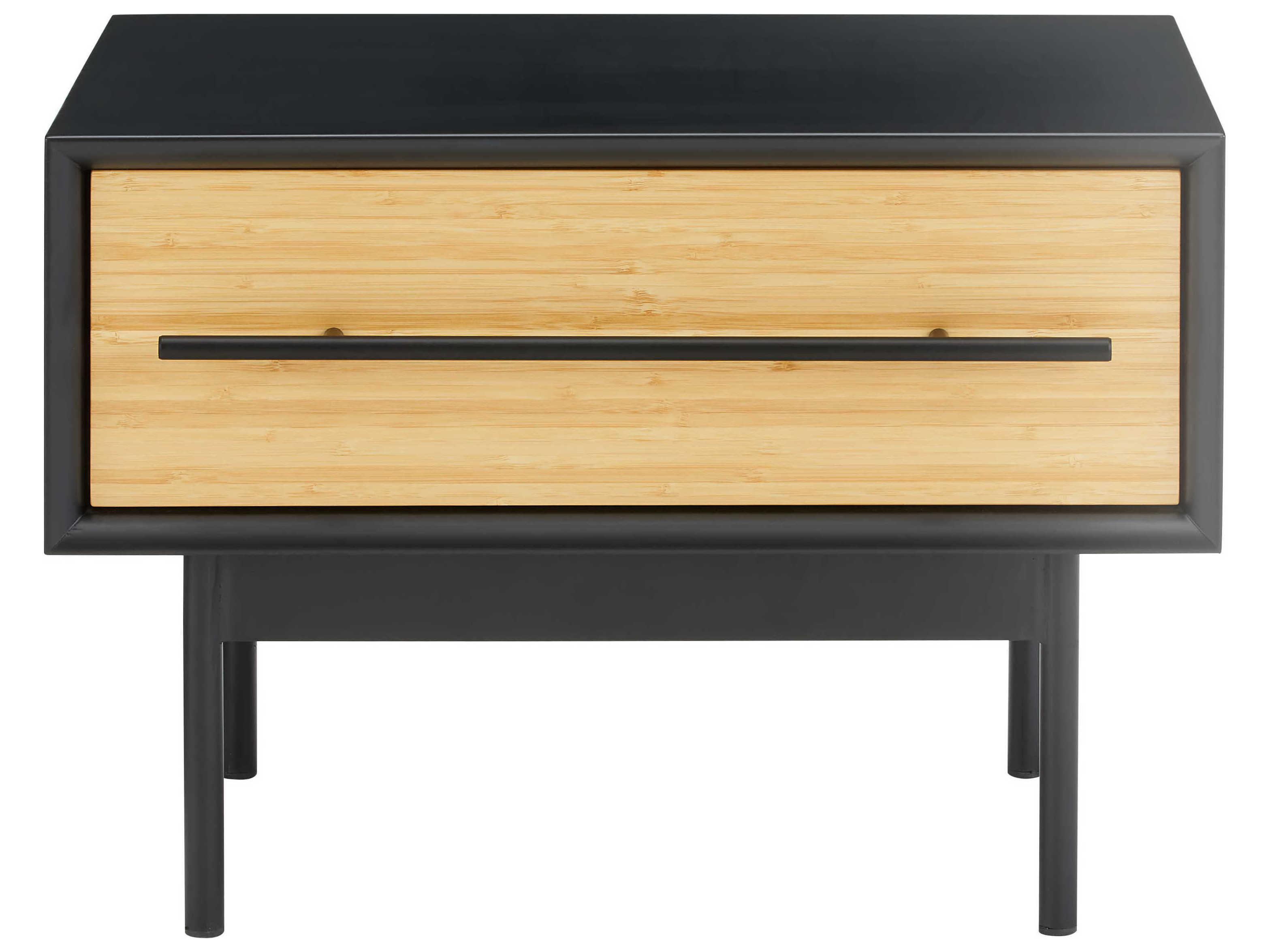 Greenington Santa Cruz 1-Drawer Black Bamboo Wood Chest Nightstand