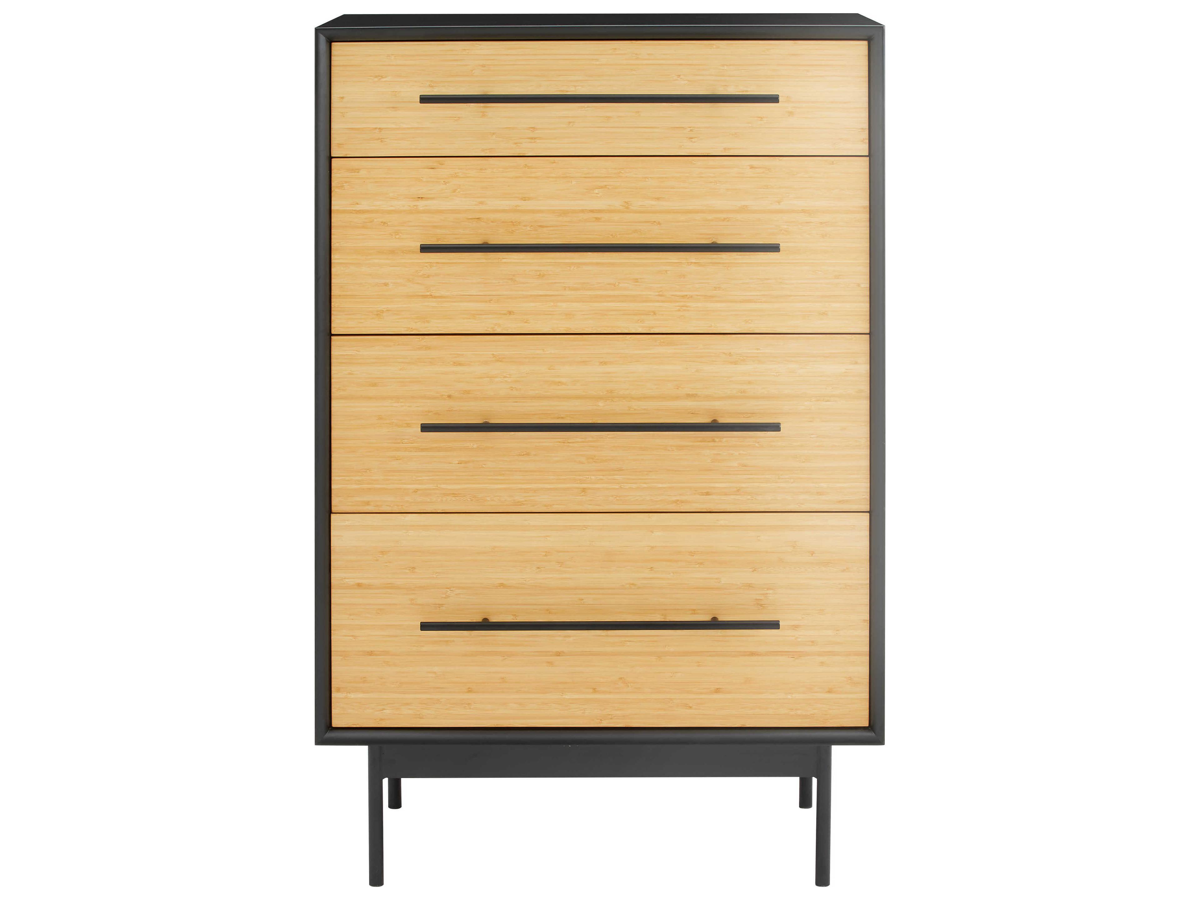 Greenington Santa Cruz 4-Drawers Wheat Black Bamboo Wood Accent Chest
