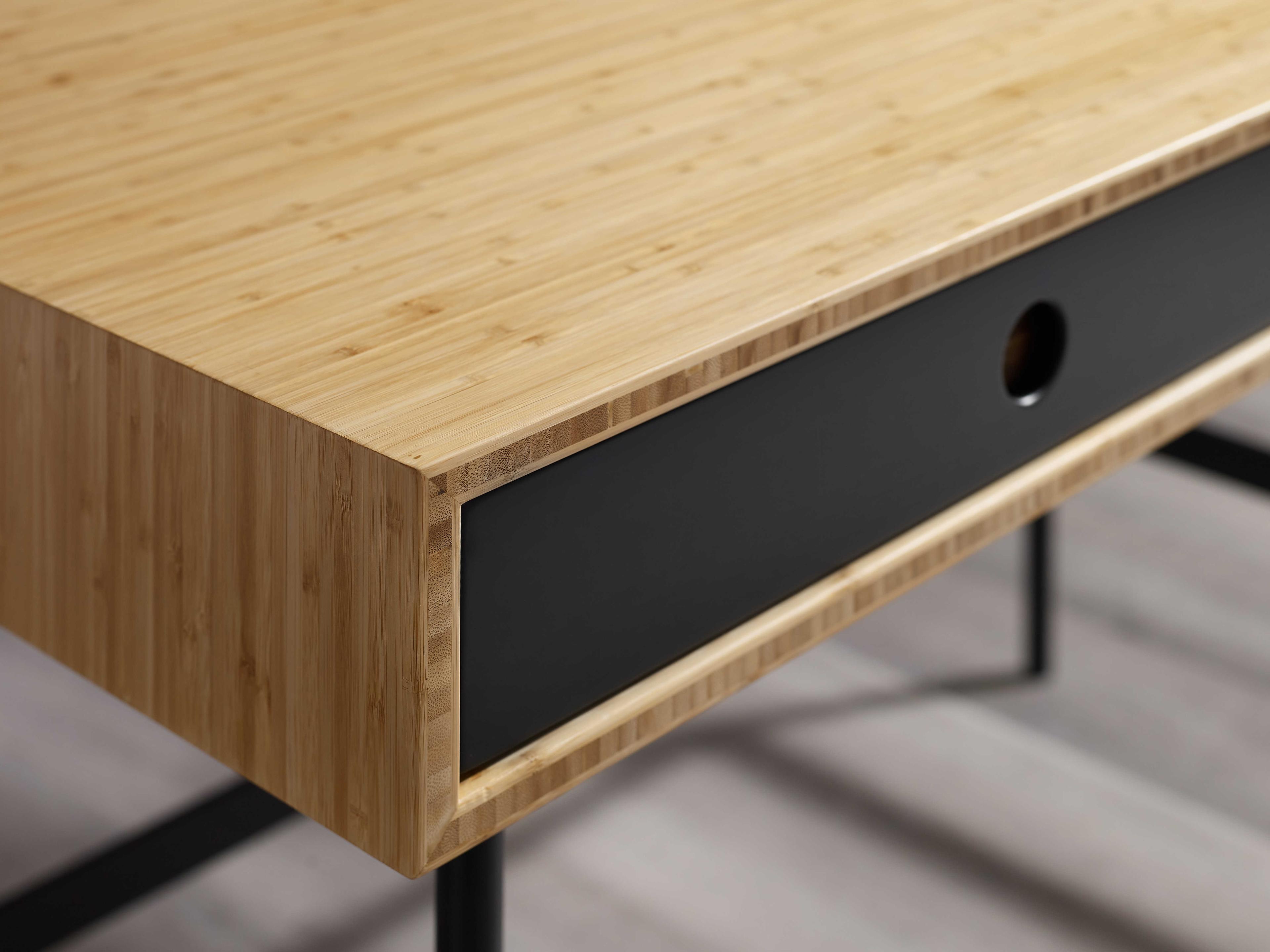 Greenington Santa Cruz Wheat Black Bamboo Wood Writing Desk