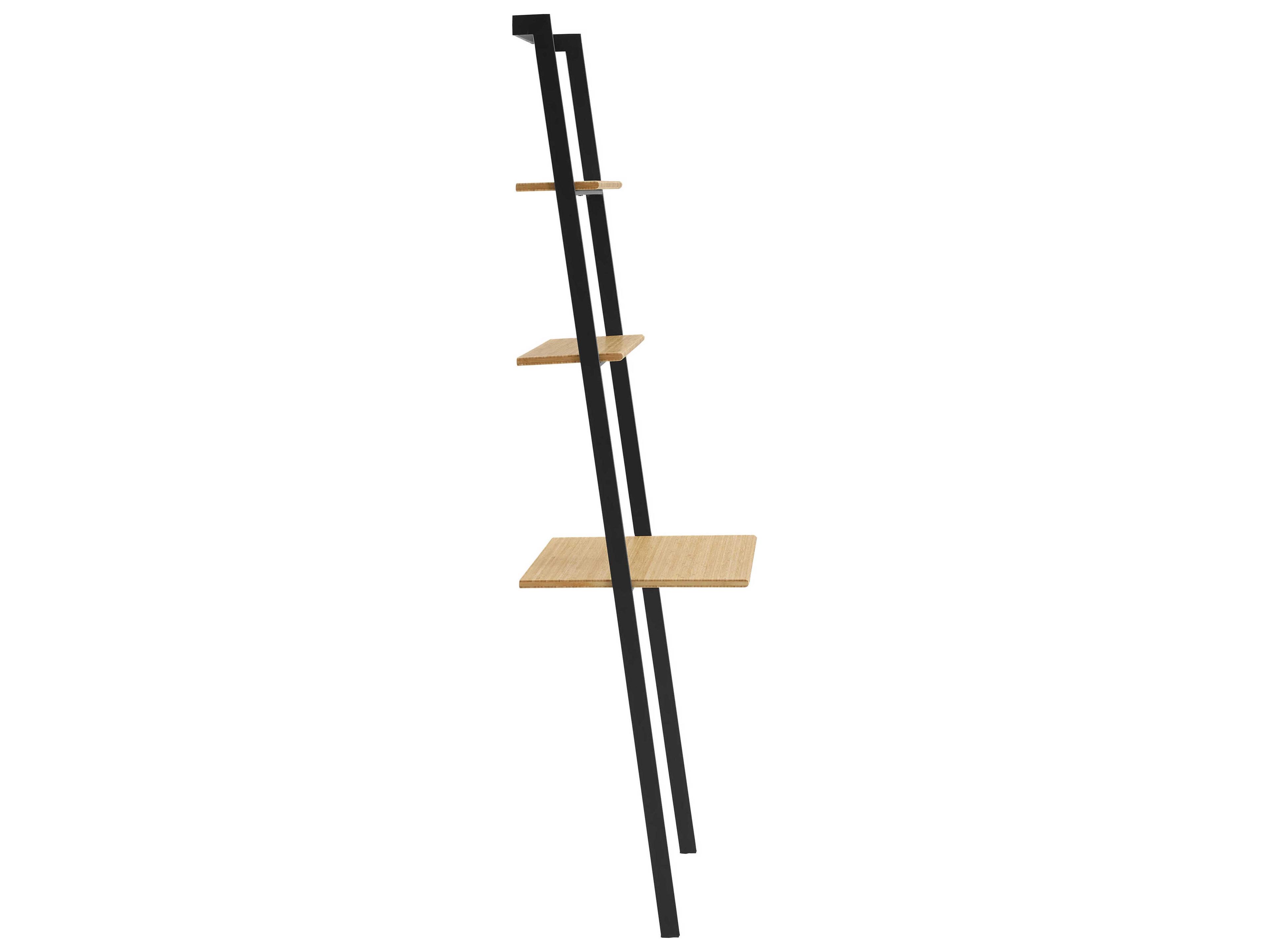 Greenington Santa Cruz Wheat Black Bamboo Wood Leaning Ladder Desk