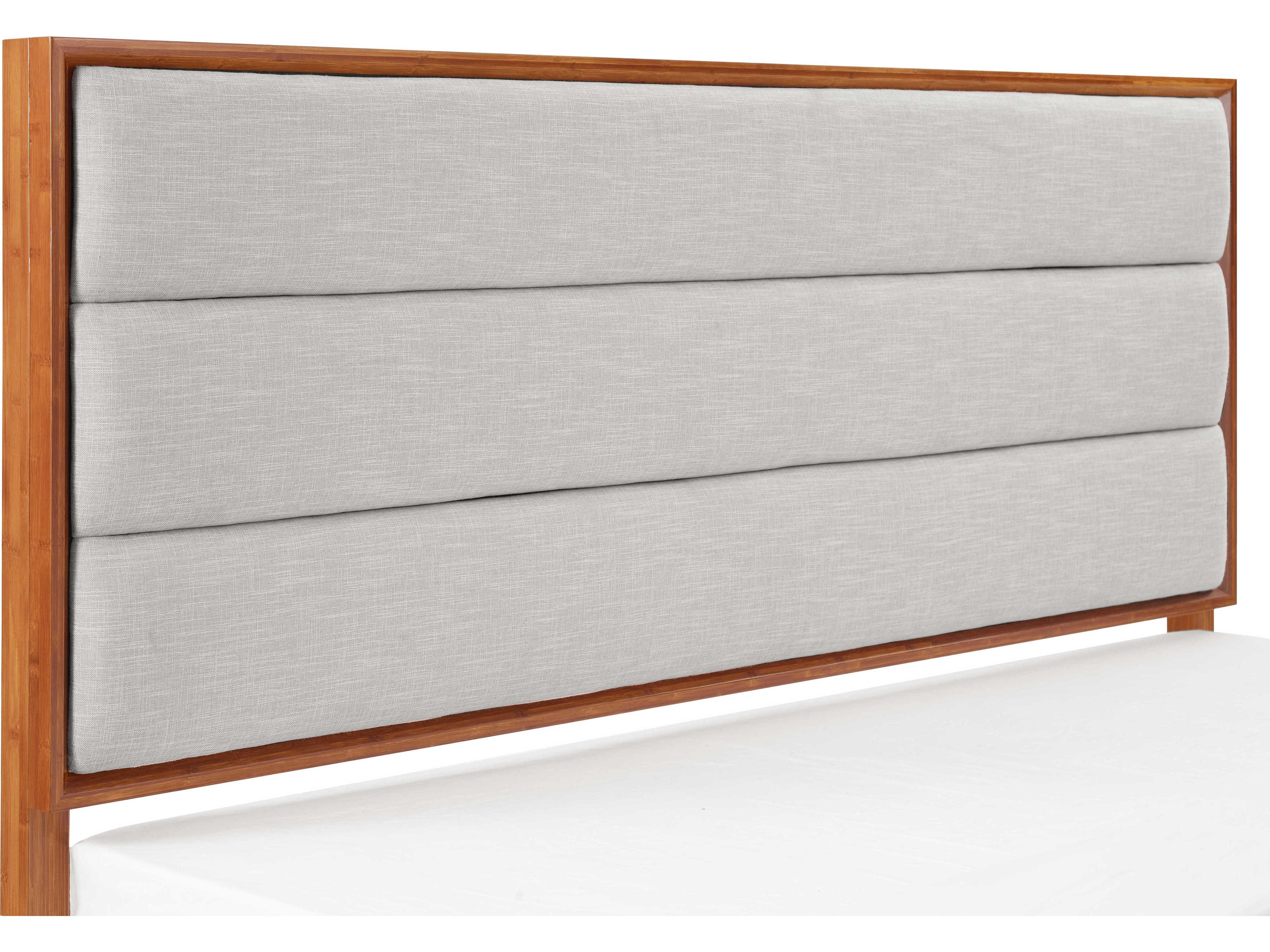 Greenington Taylor Amber Brown Bamboo Wood Upholstered Queen Platform Bed