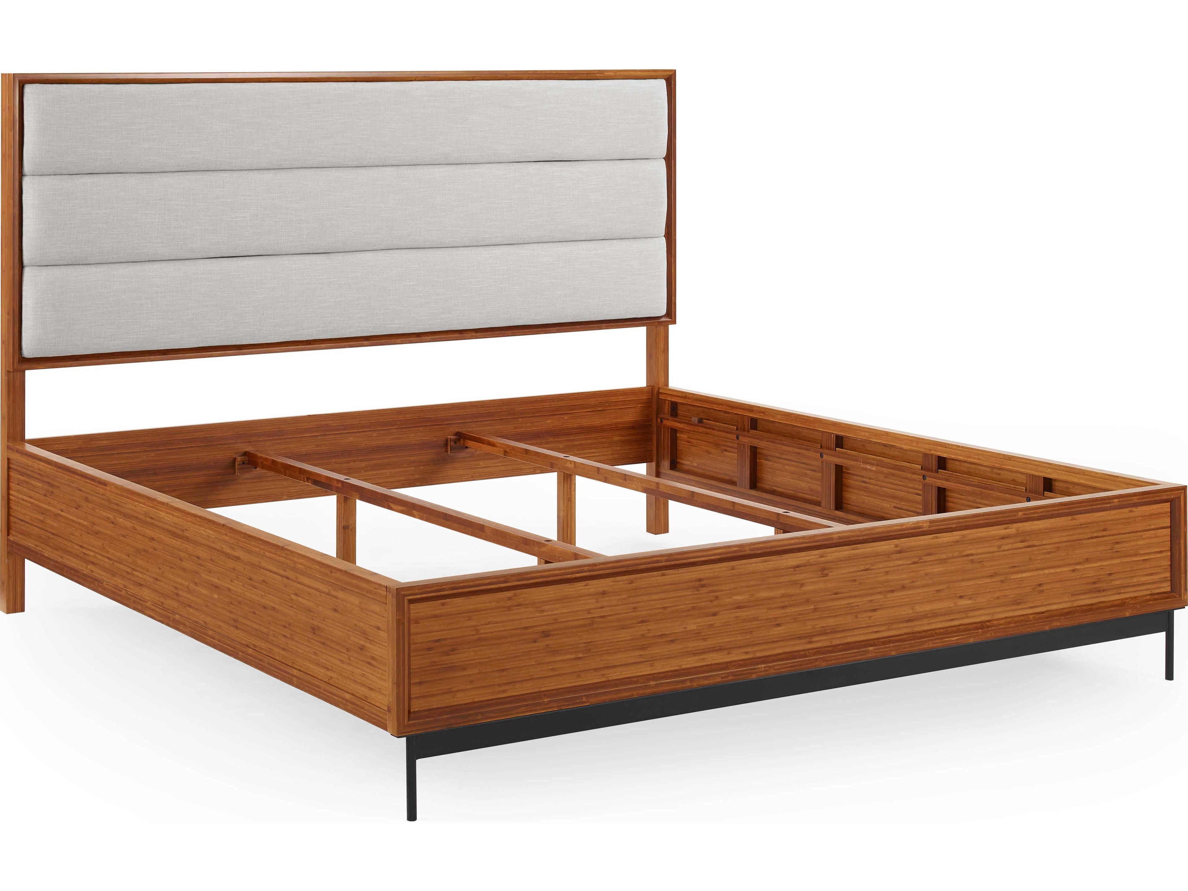 Greenington Taylor Amber Brown Bamboo Wood Upholstered King Platform Bed
