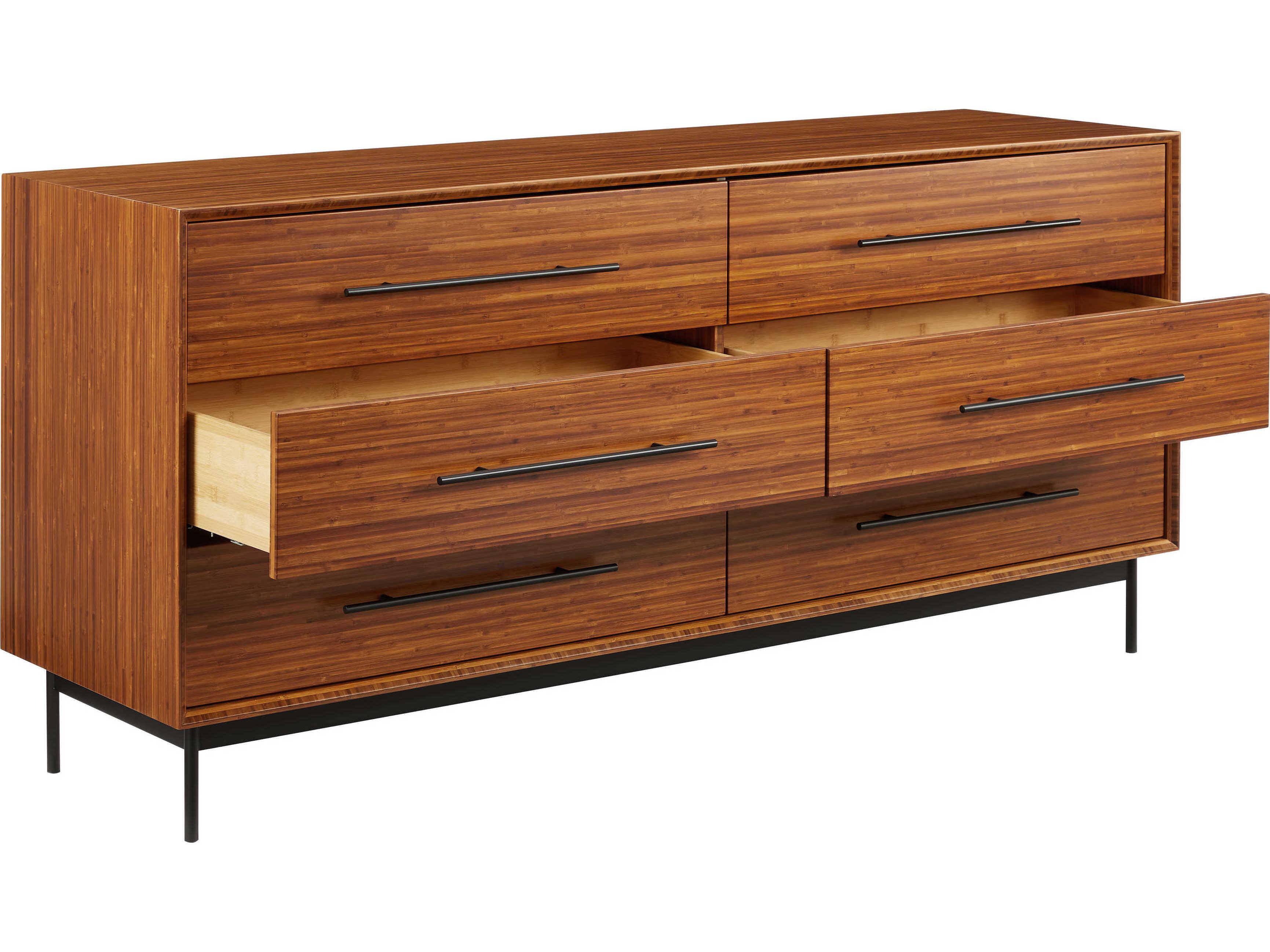 Greenington Taylor 6-Drawers Brown Bamboo Wood Double Dresser