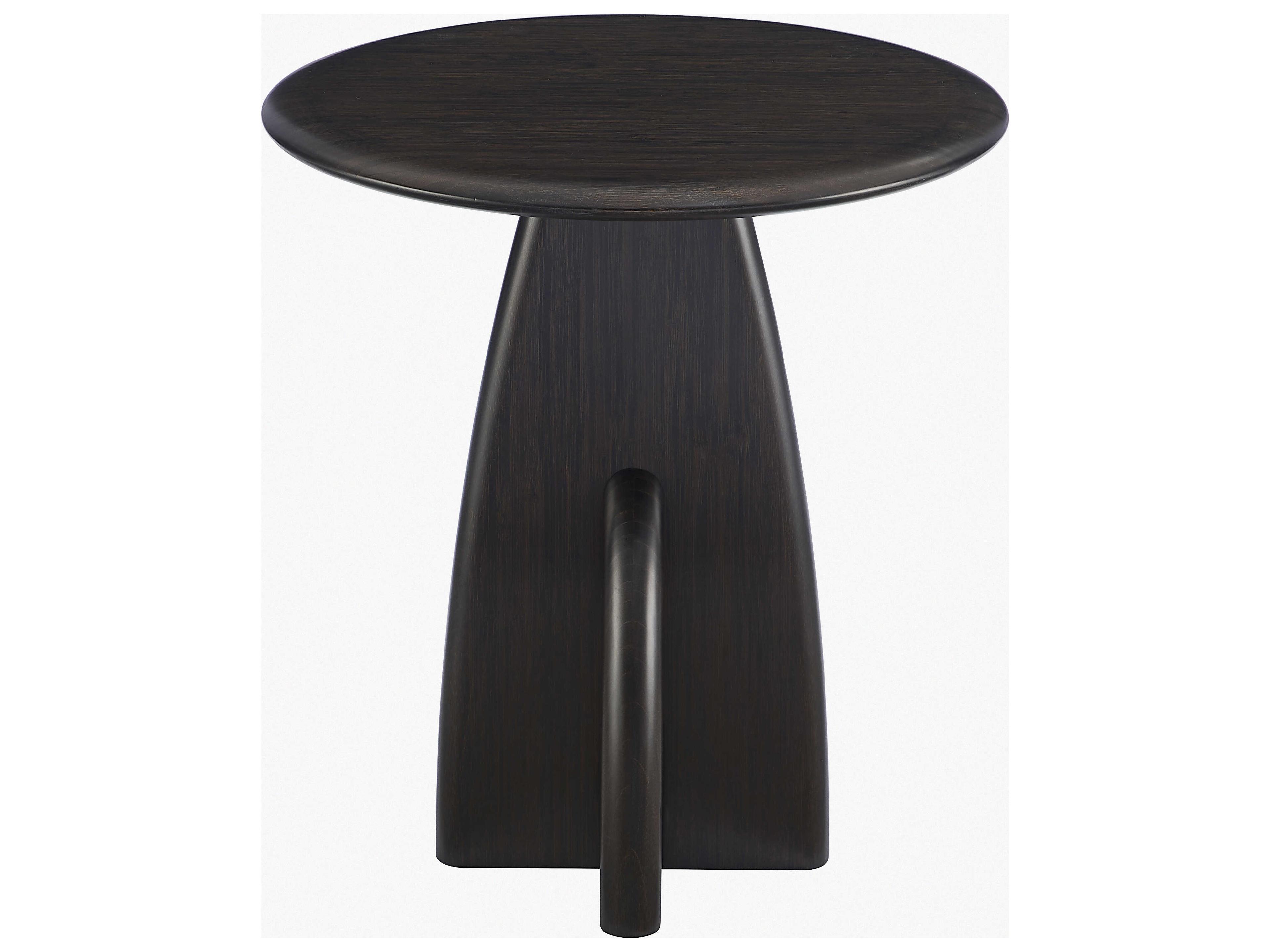Greenington Zephyr Round Bamboo Caviar End Table