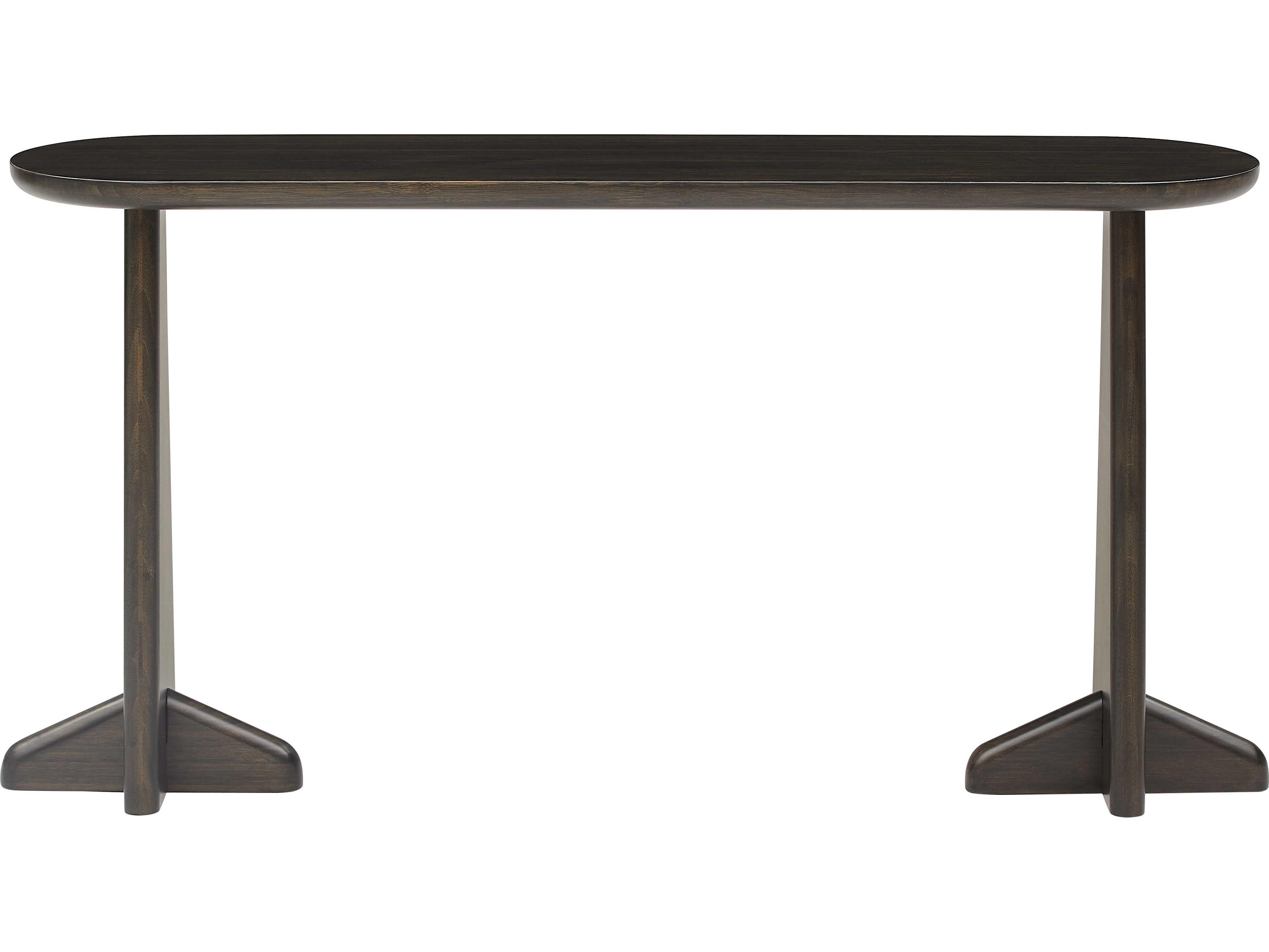 Greenington Zephyr Oval Bamboo Caviar Console Table