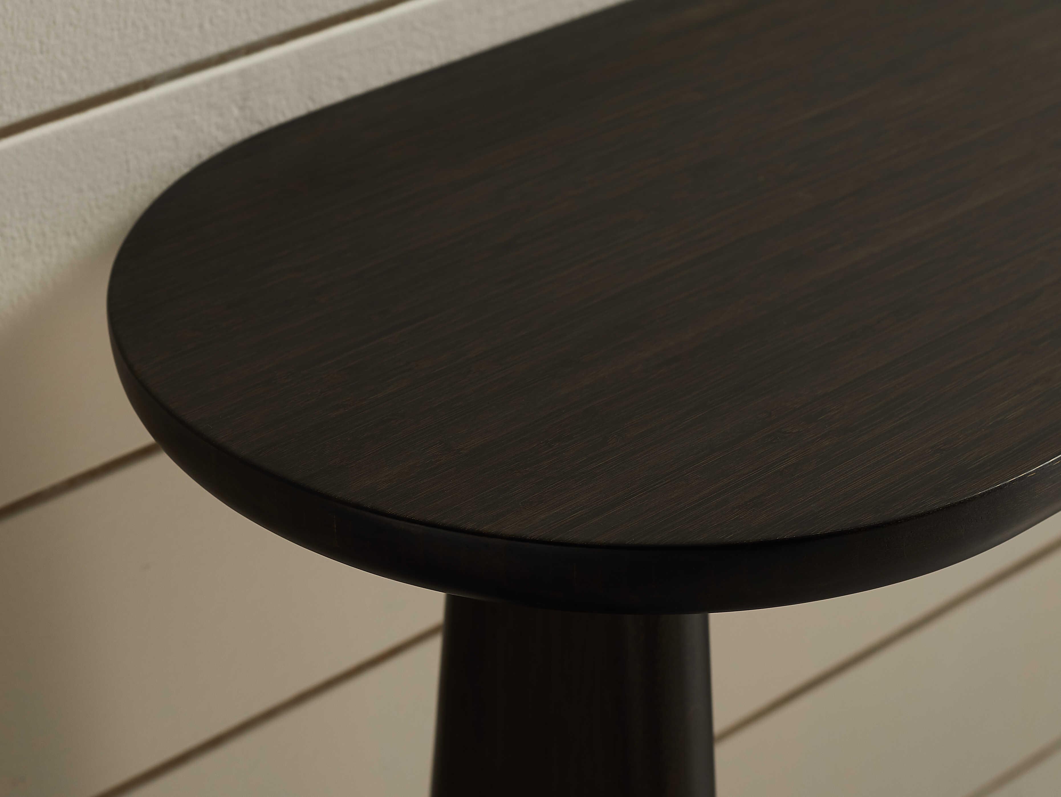 Greenington Zephyr Oval Bamboo Caviar Console Table