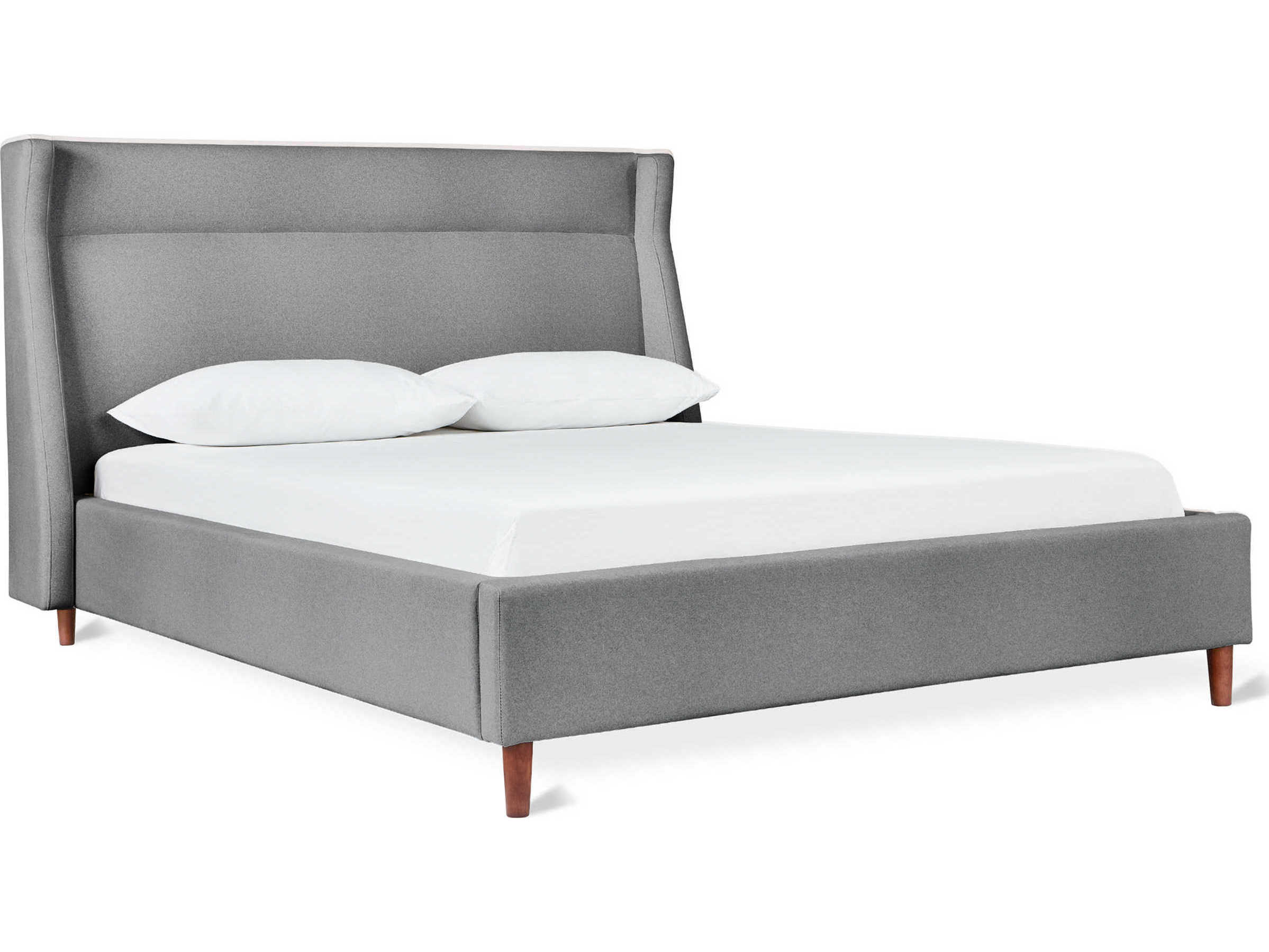 Gus* Modern Carmichael Merino Dapple Brown Wood Queen Platform Bed