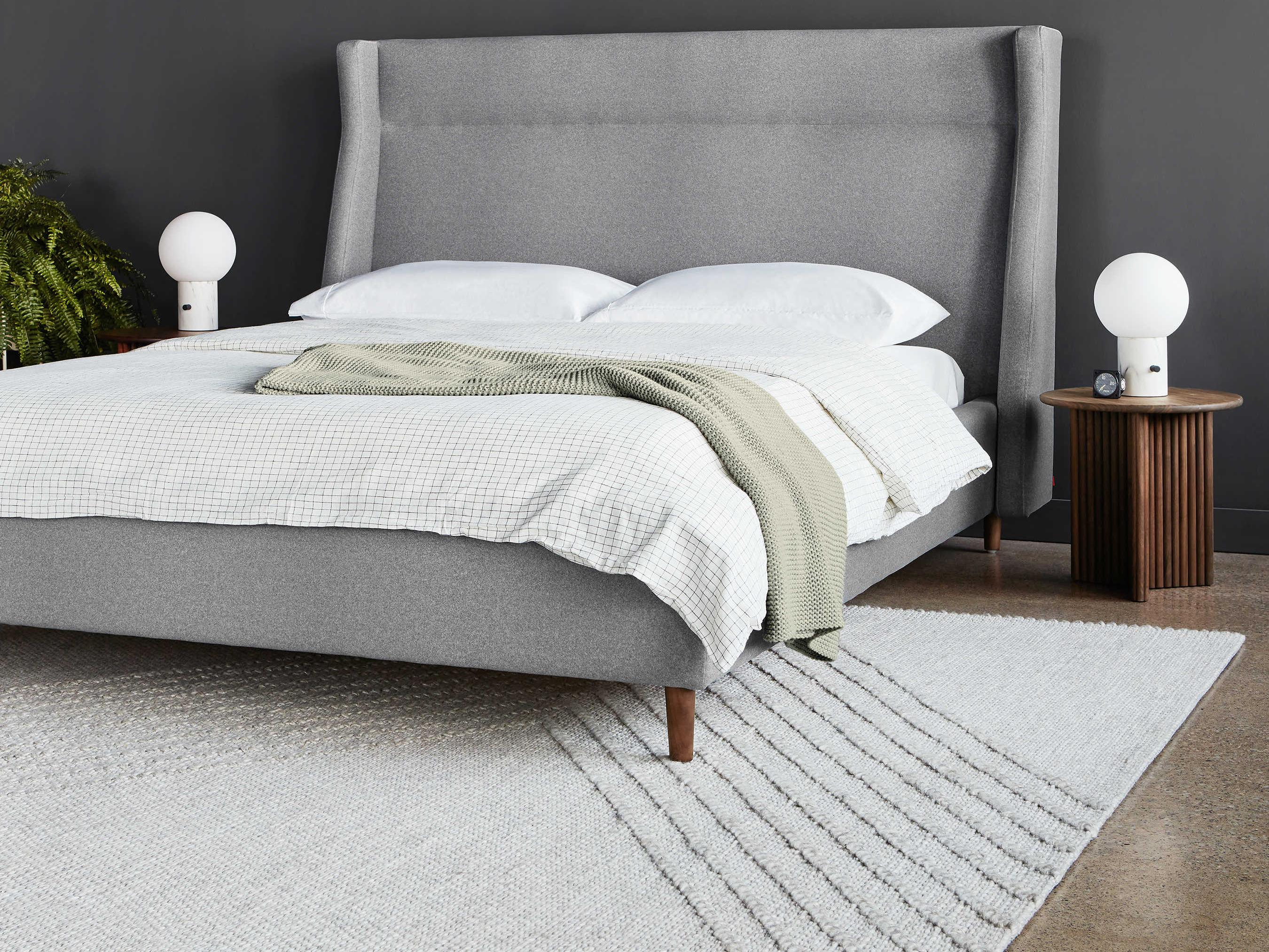 Gus* Modern Carmichael Merino Dapple Brown Wood Queen Platform Bed