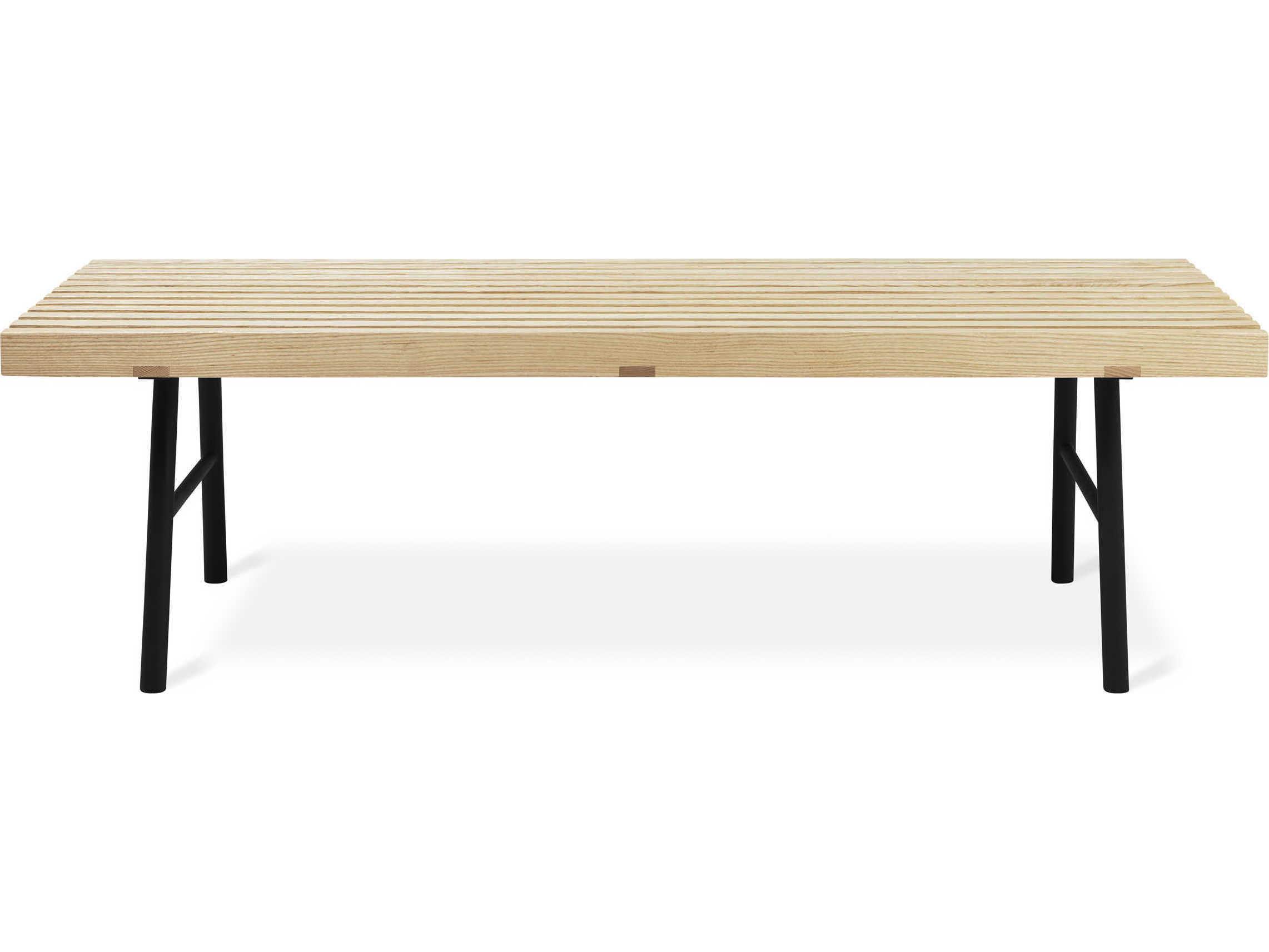 Gus* Modern Transit Black Ash Natural Brown Accent Bench