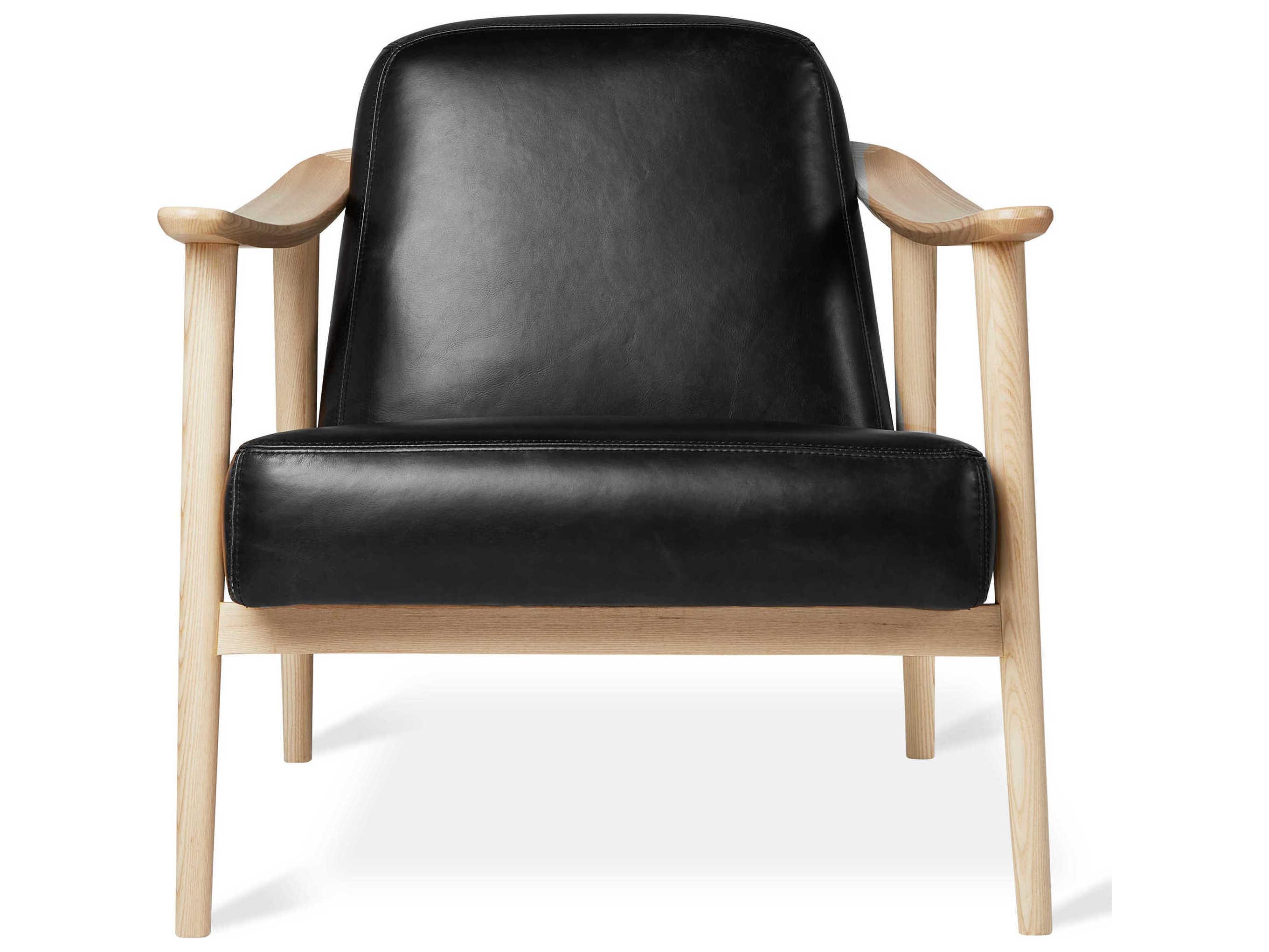 Gus* Modern Baltic Black Leather Accent Chair