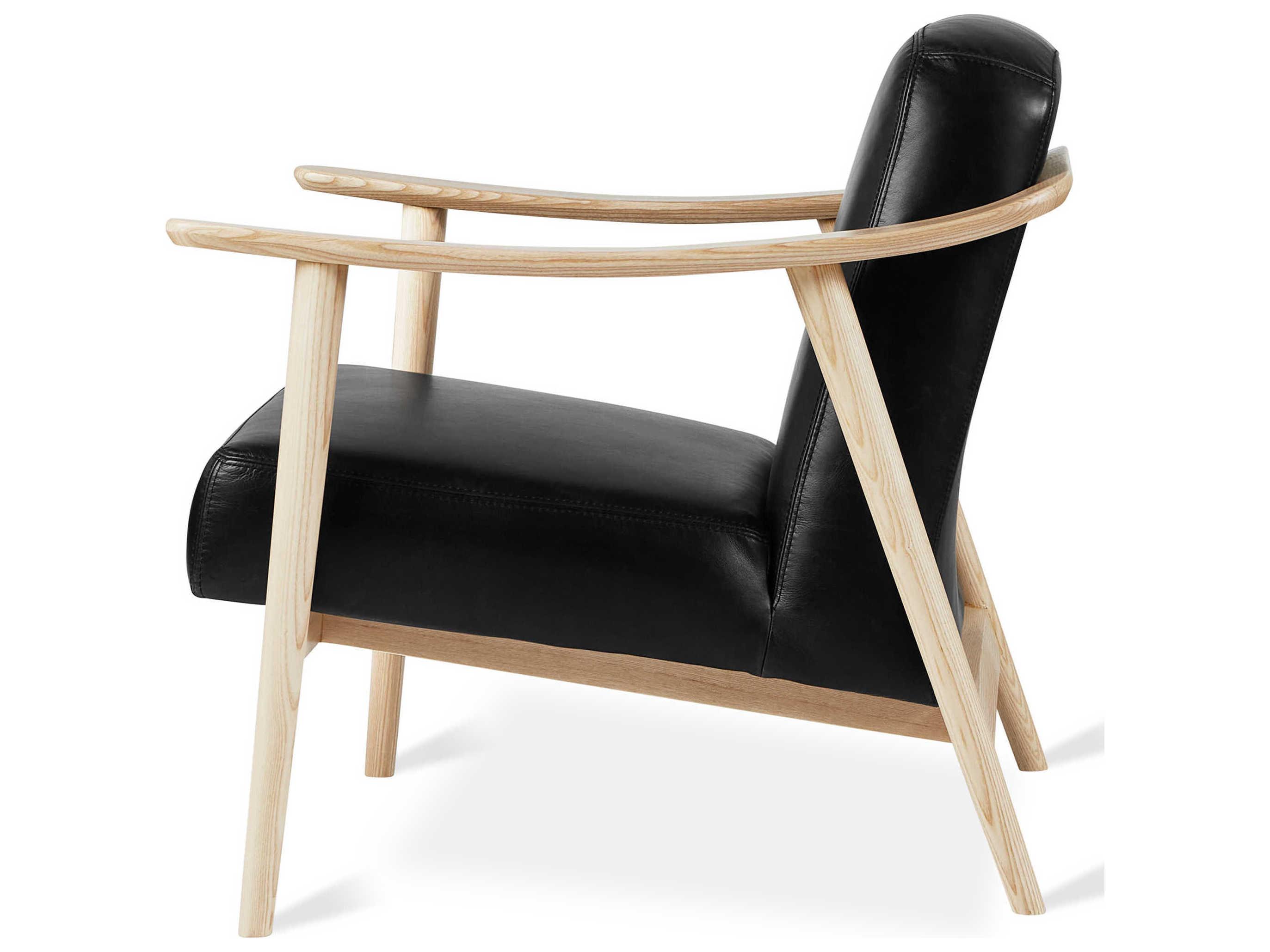 Gus* Modern Baltic Black Leather Accent Chair