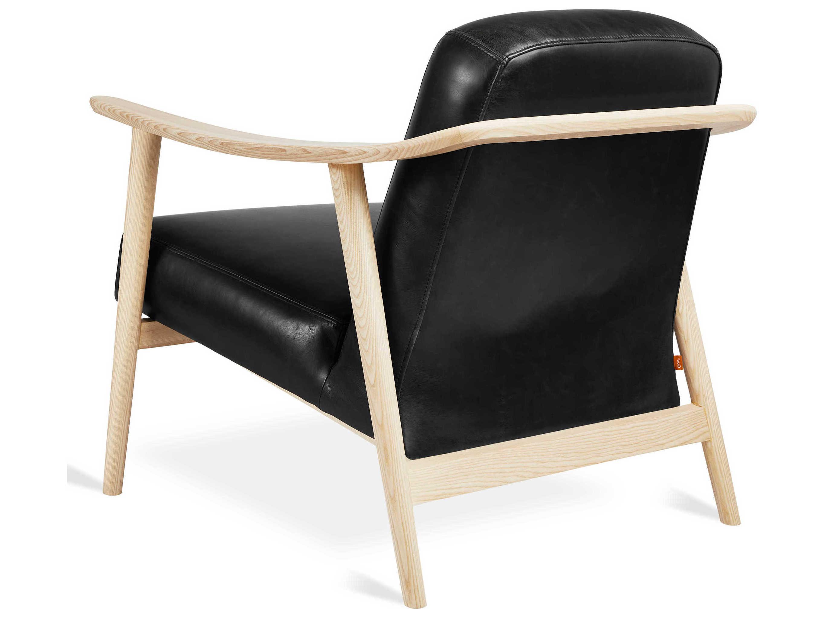 Gus* Modern Baltic Black Leather Accent Chair